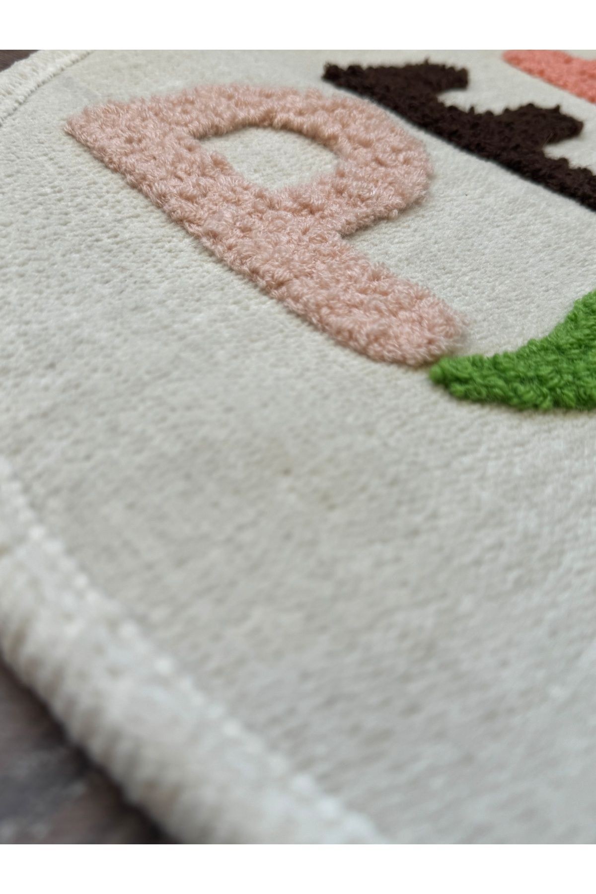 Peachy Clean Yazılı Oval Dokuma Banyo Paspası 90×57