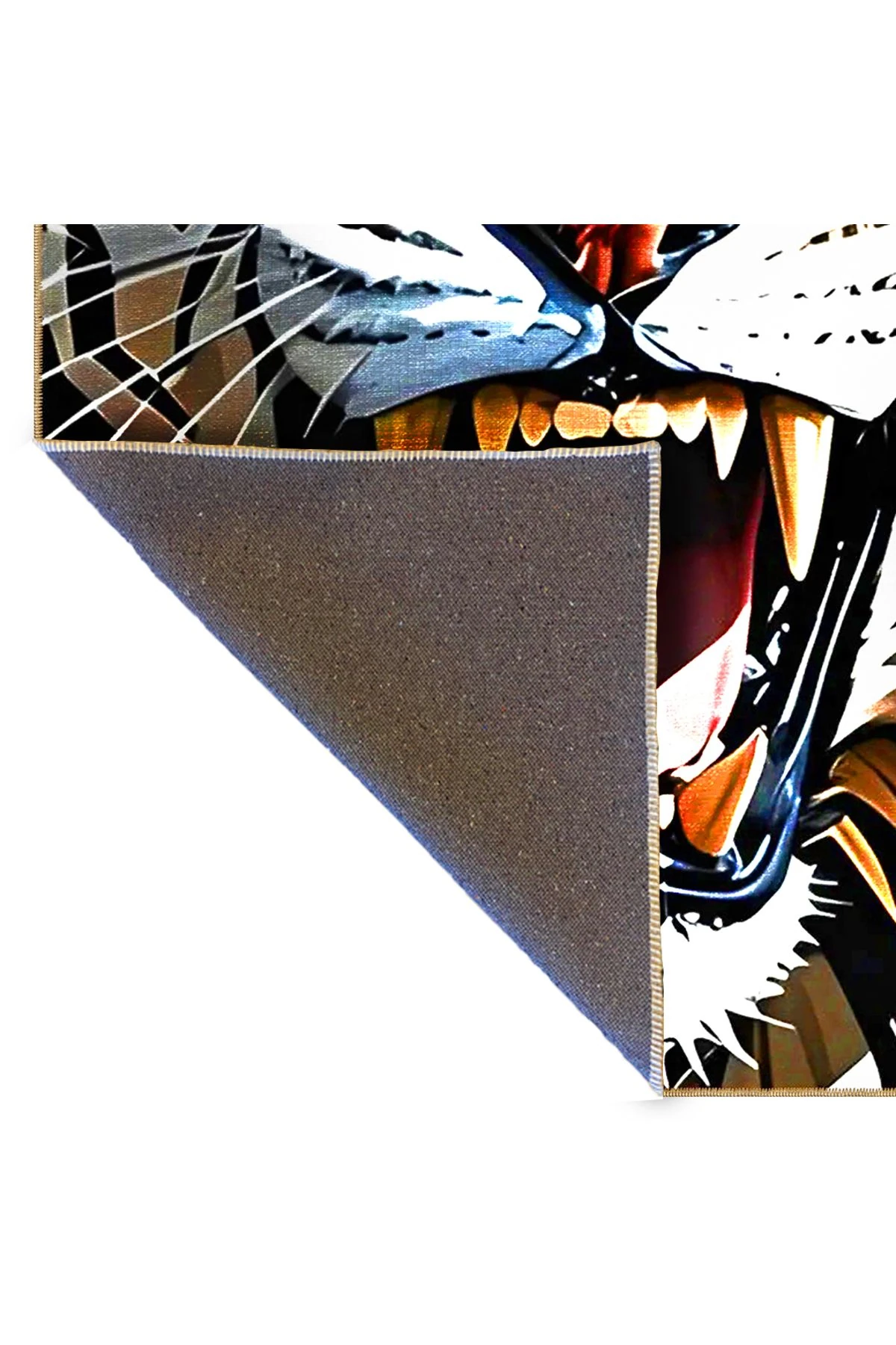 Animal Koleksiyonu Kahve Bej Tonlarında Kaplan Desenli Dokuma Taban Yıkanabilir Halı animal07