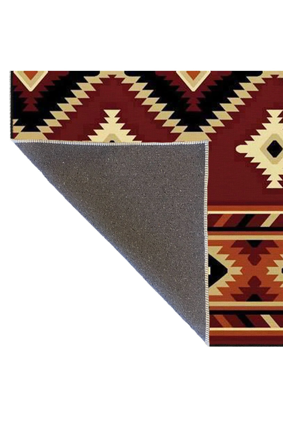 Baklavalı Kahverengi Geometrik Dekoratif ve Dokuma Taban Yıkanabilir Halı miravip8851