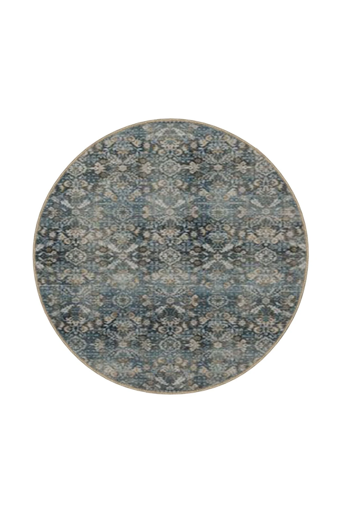 Düğüm Antrasit Geleneksel Geometrik Desenli Yıkanabilir Dokuma Taban Halı miravip8090