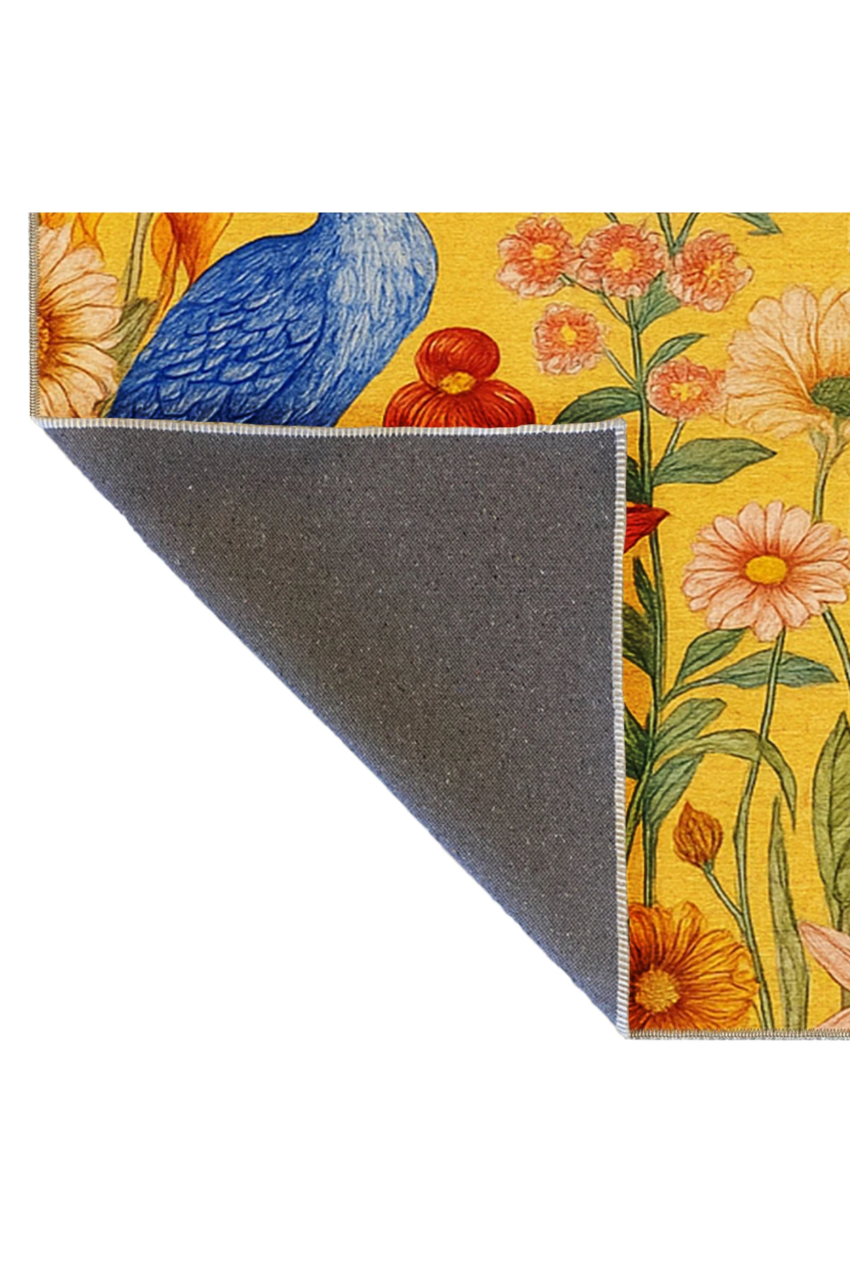 MOSSO Çiçek Motifli Desen Dokuma Taban Vintage Dekoratif Halımosso924