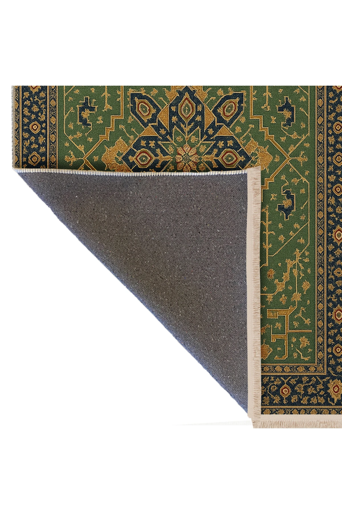 MOSSO Yeşil Temalı Geleneksel Motif Etnik Desenli Vintage Dekoratif Halı mosso405