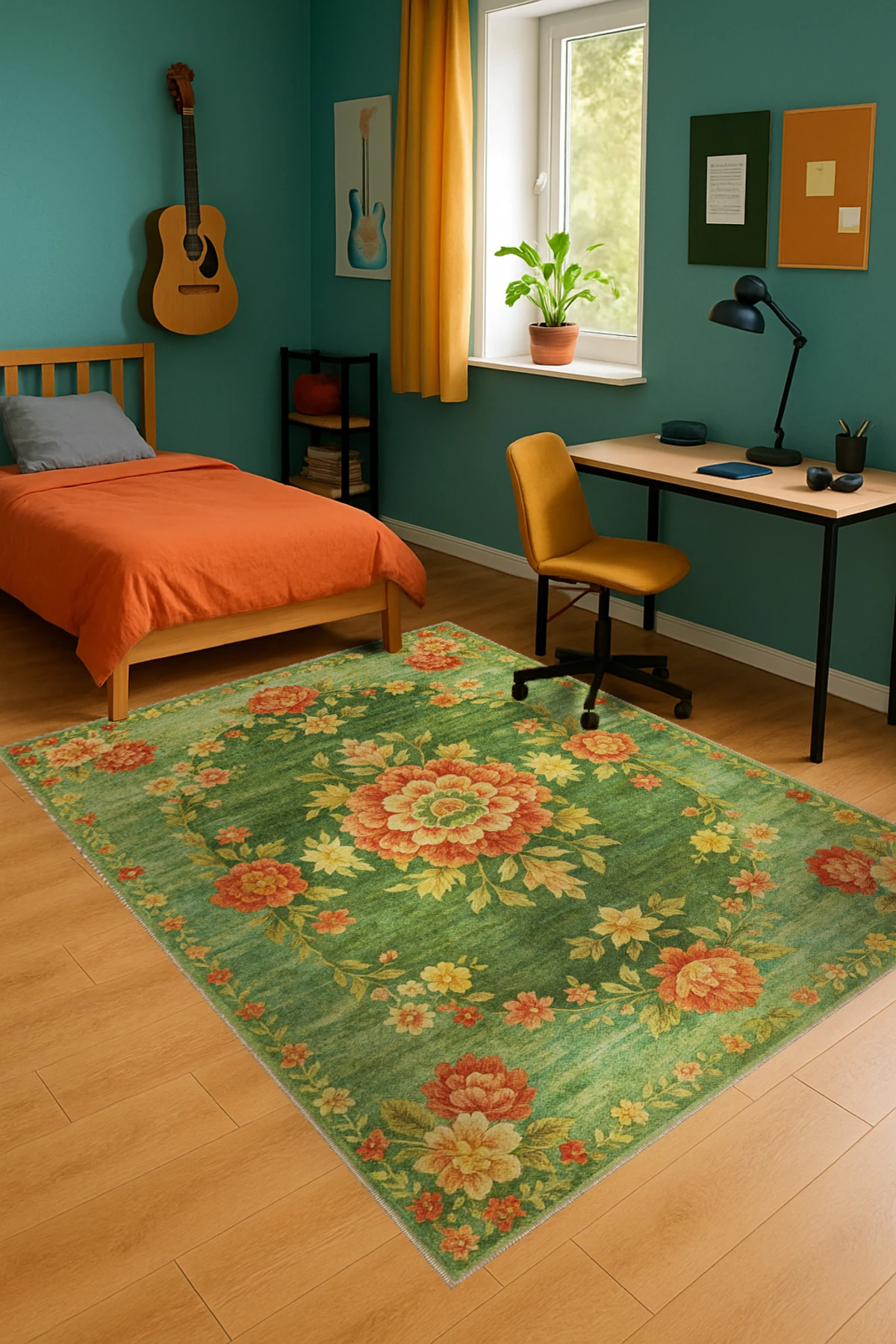 MOSSO Klasik Anadolu Geleneksel Desenli Dokuma Taban Vintage Dekoratif Halı mosso856