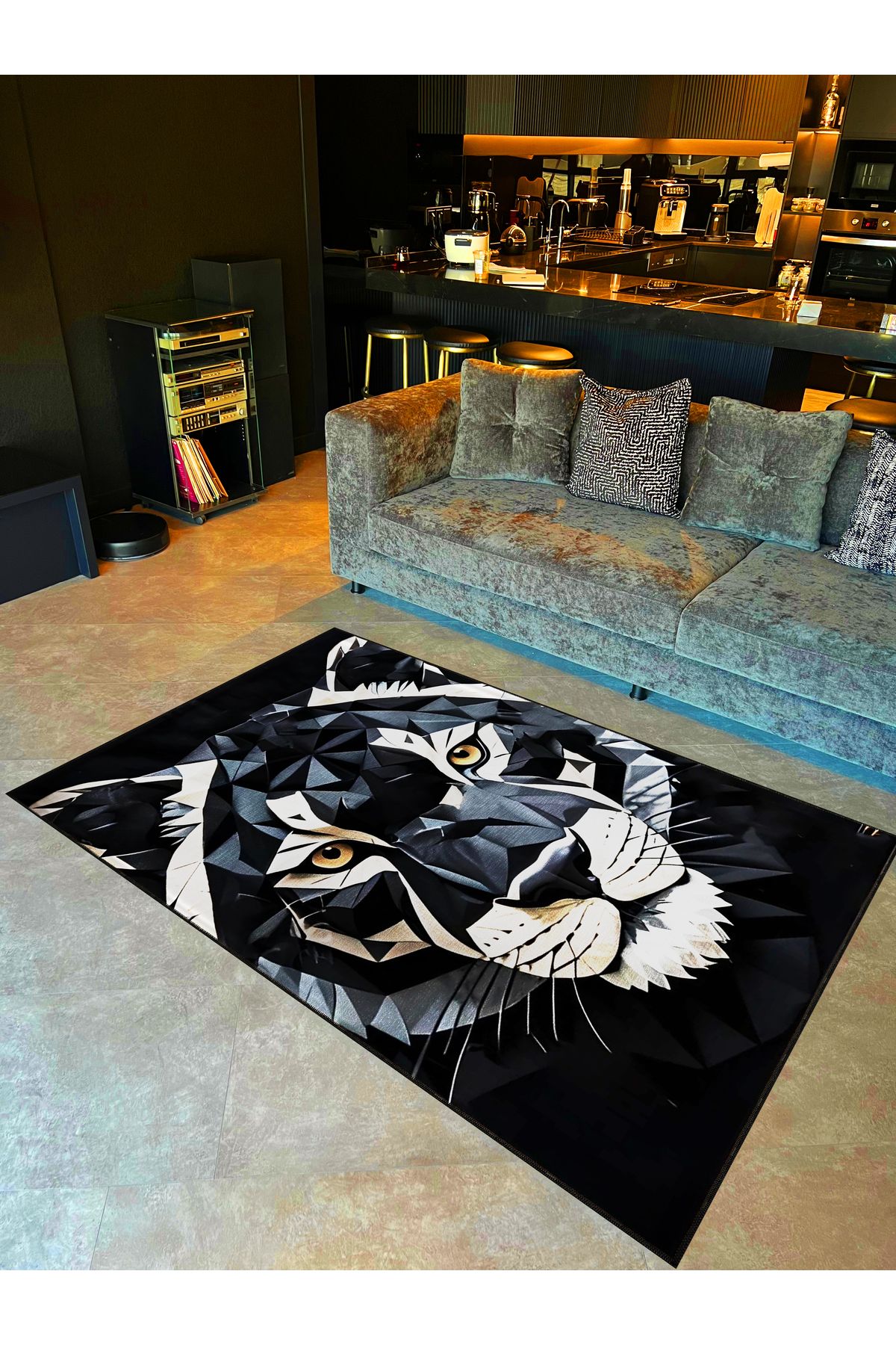 Animal Koleksiyonu Çok Renkli Kuş Temalı Dokuma Taban Yıkanabilir Halı animal04