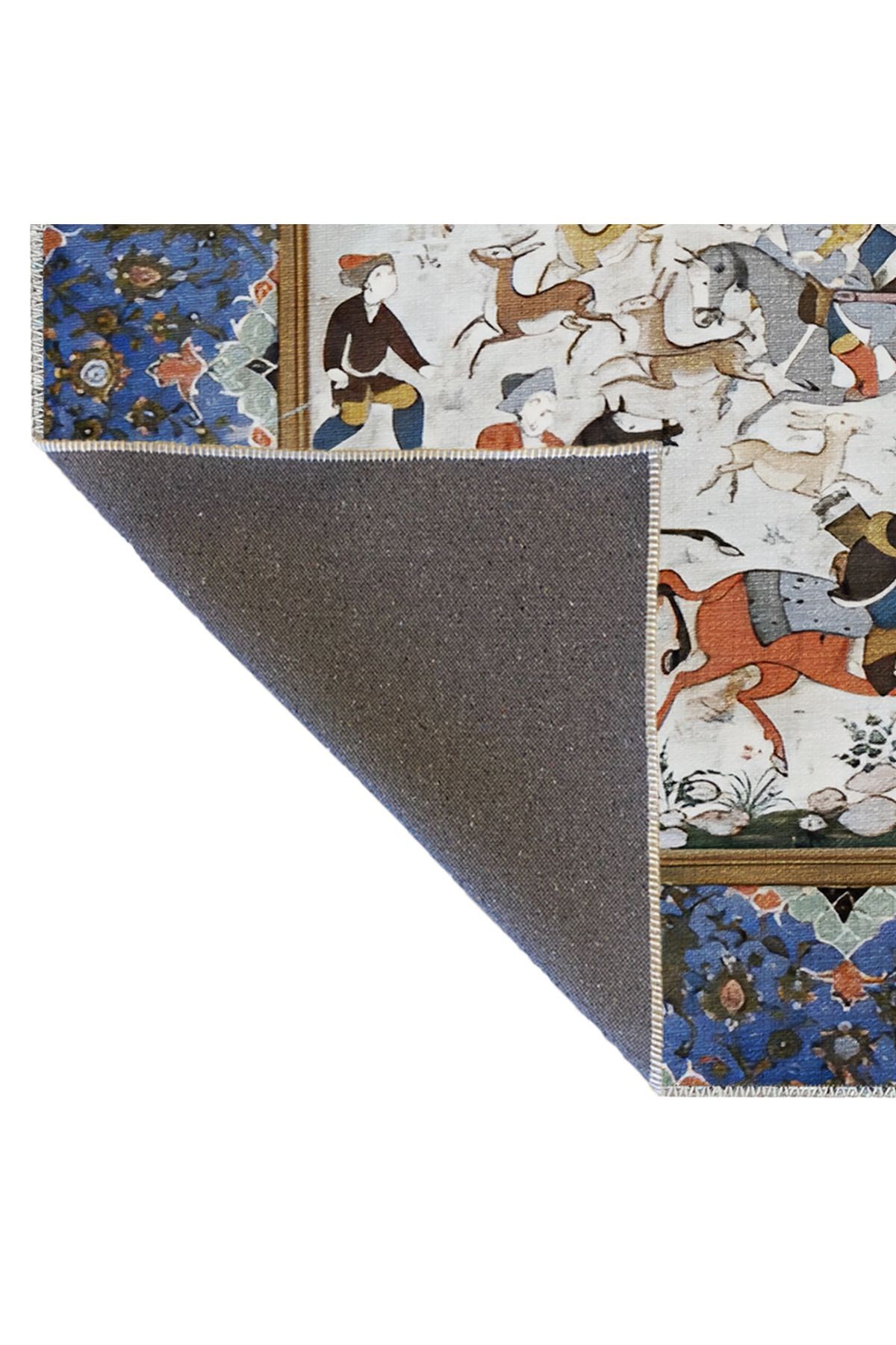 Eski Çağ Temalı Süvari Desenli Kenar Motifli Dekoratif Halı 1688