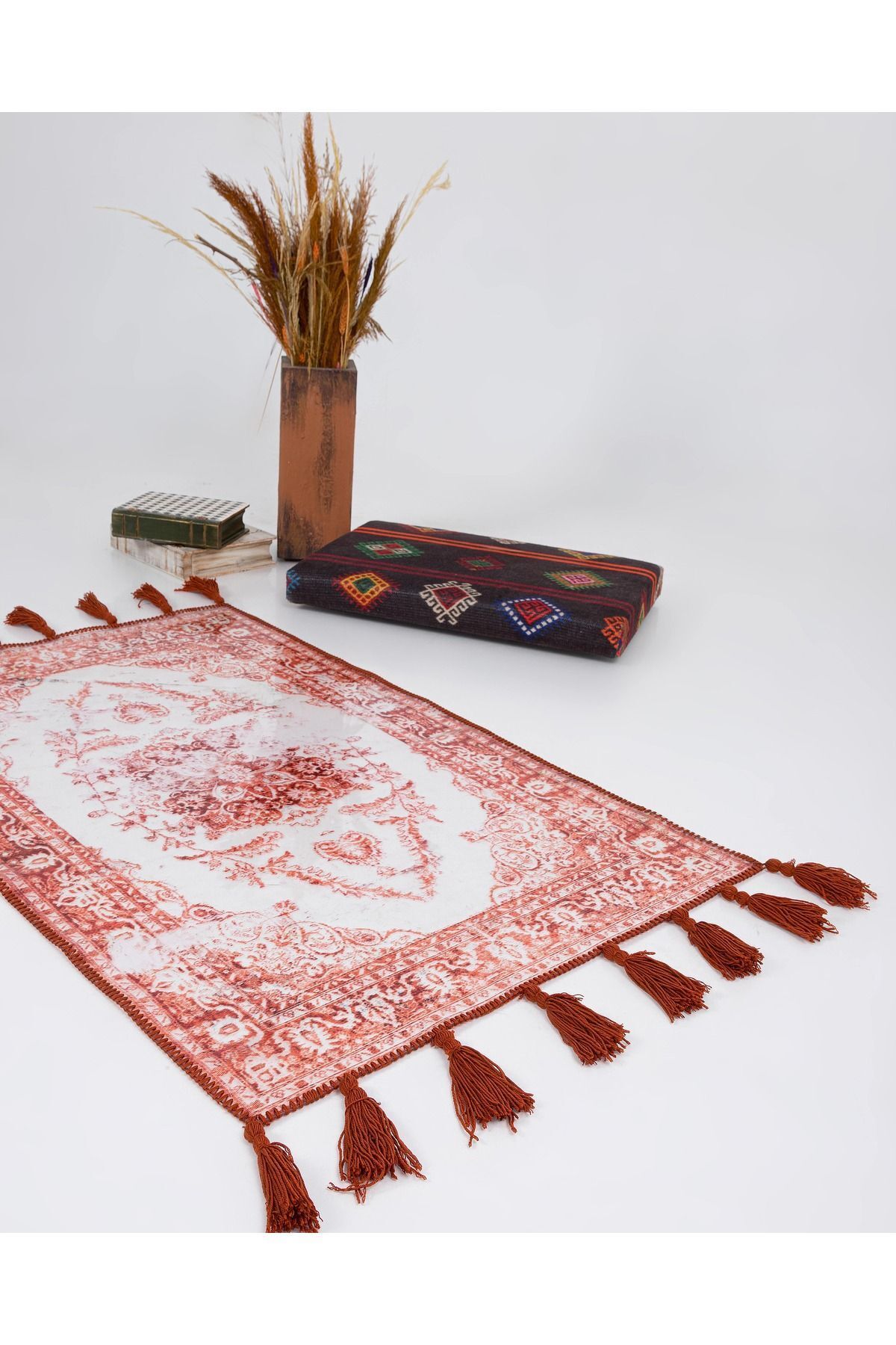 Transparent Tasarım Serisi Kırmızı Temalı Dekoratif Şeffaf Halı transparent02