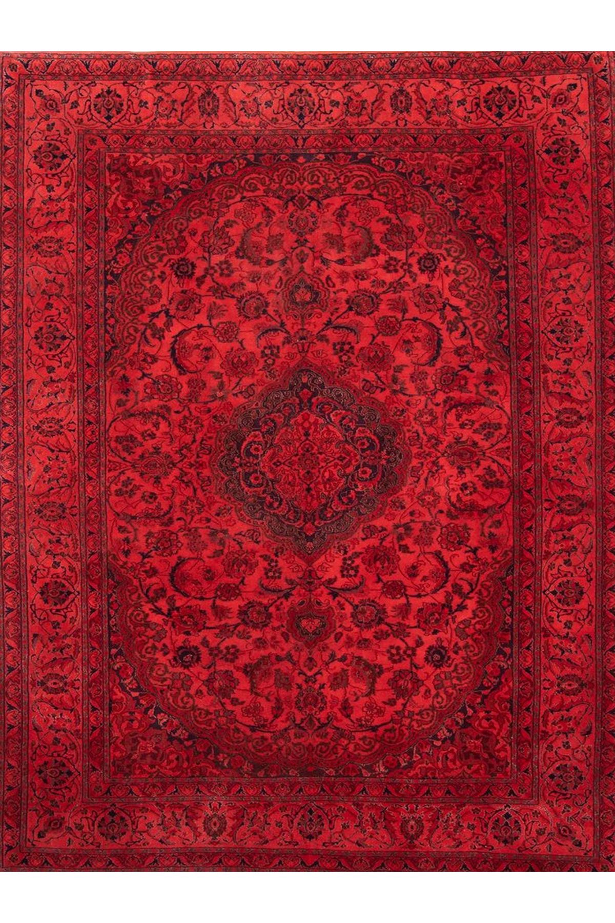 Cansu Koleksiyonu Kırmızı Desenli Dokuma Taban Modern Dekoratif Halı cansu46