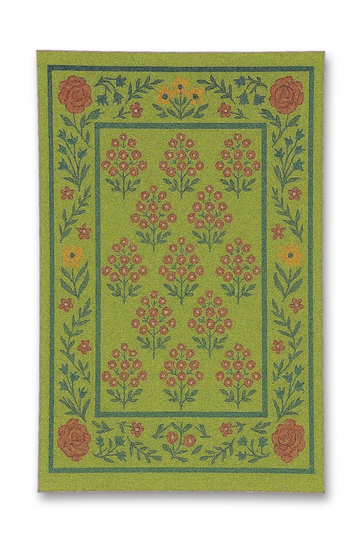 Mosso Floral Detaylı Dokuma Taban Modern Dekoratif Halı mosso142
