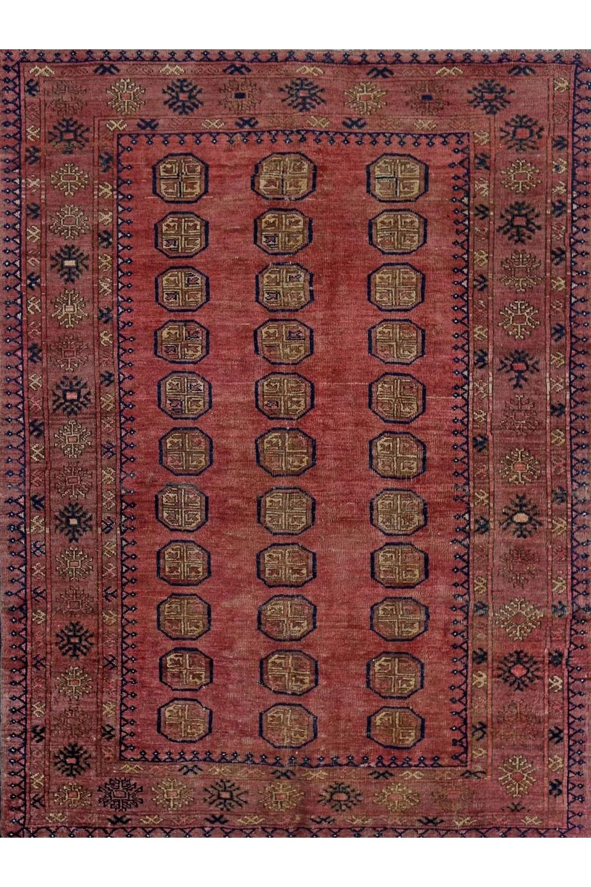 Mete Koleksiyonu Çok Renkli Etnik Motifler Desenli Vintage Dekoratif Halı 19