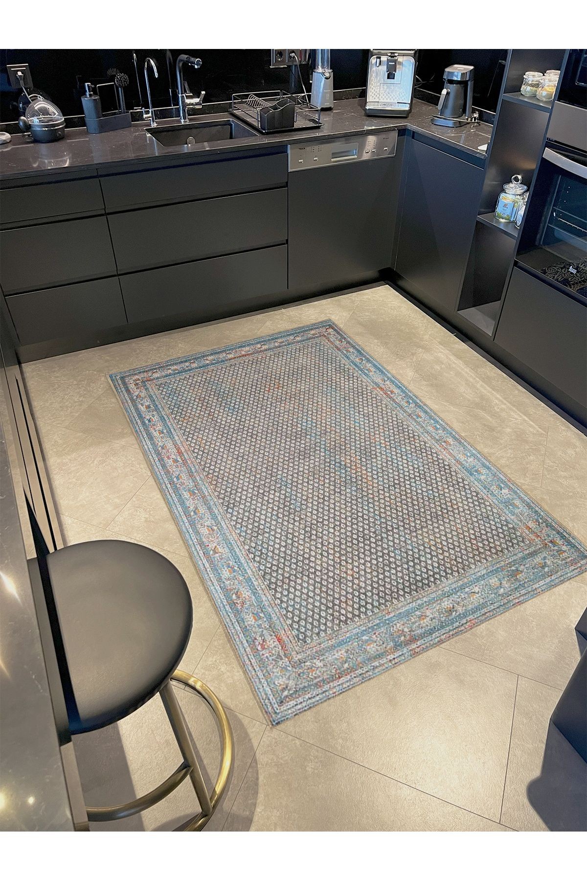 Ametist Serisi Çok Renkli Noktalı Detay Motif Desenli Dokuma Taban Modern Dekoratif Halı ametist78
