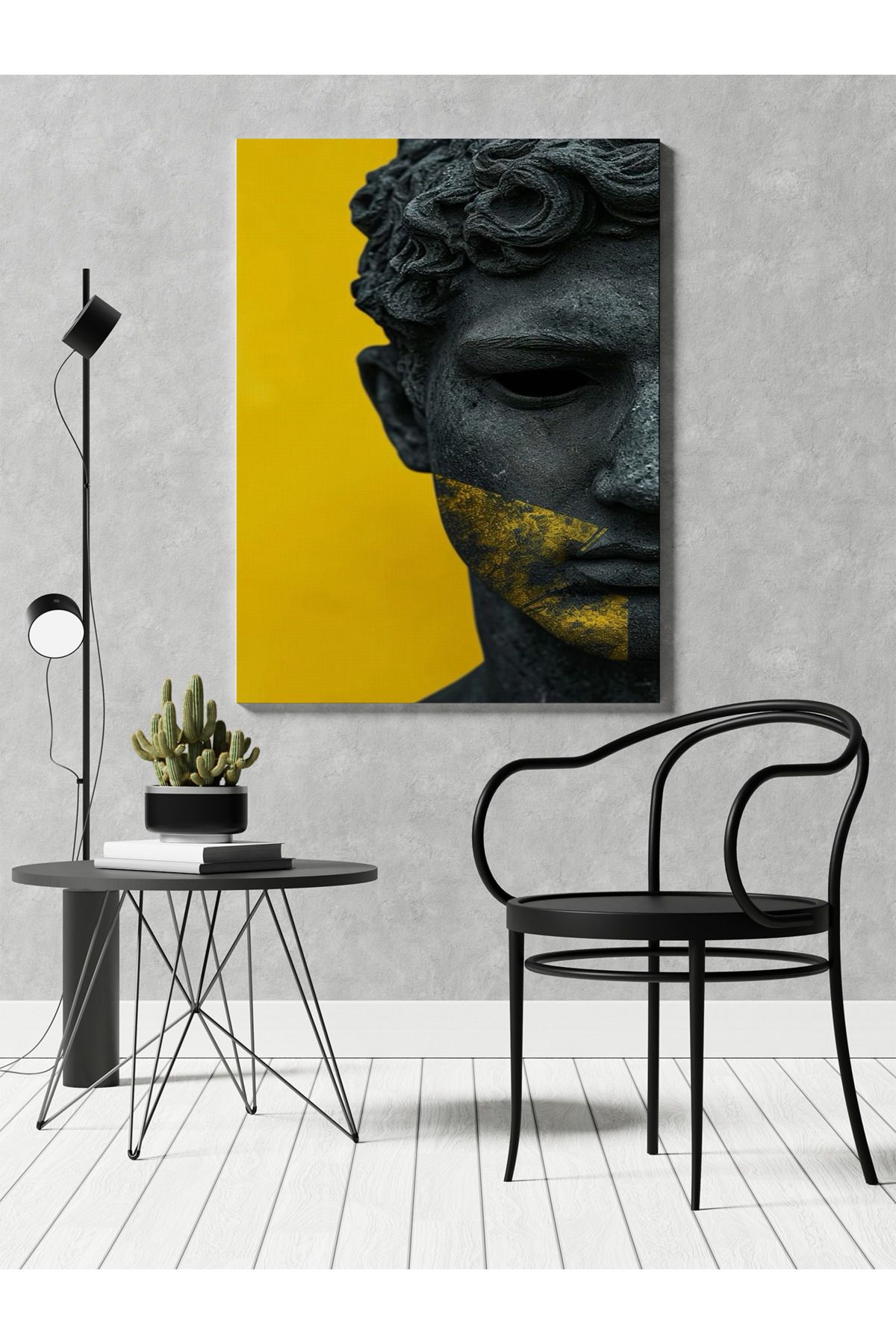 Kanvas Tablo Siyah Heykel Desenli Temalı Tablo