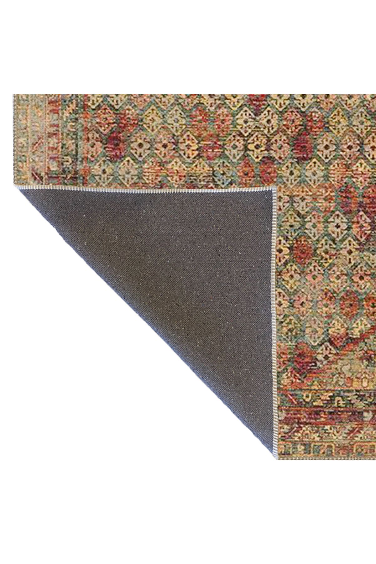 Çok Renkli Geleneksel Motif Etnik Desenli Vintage Dekoratif Halı 3959