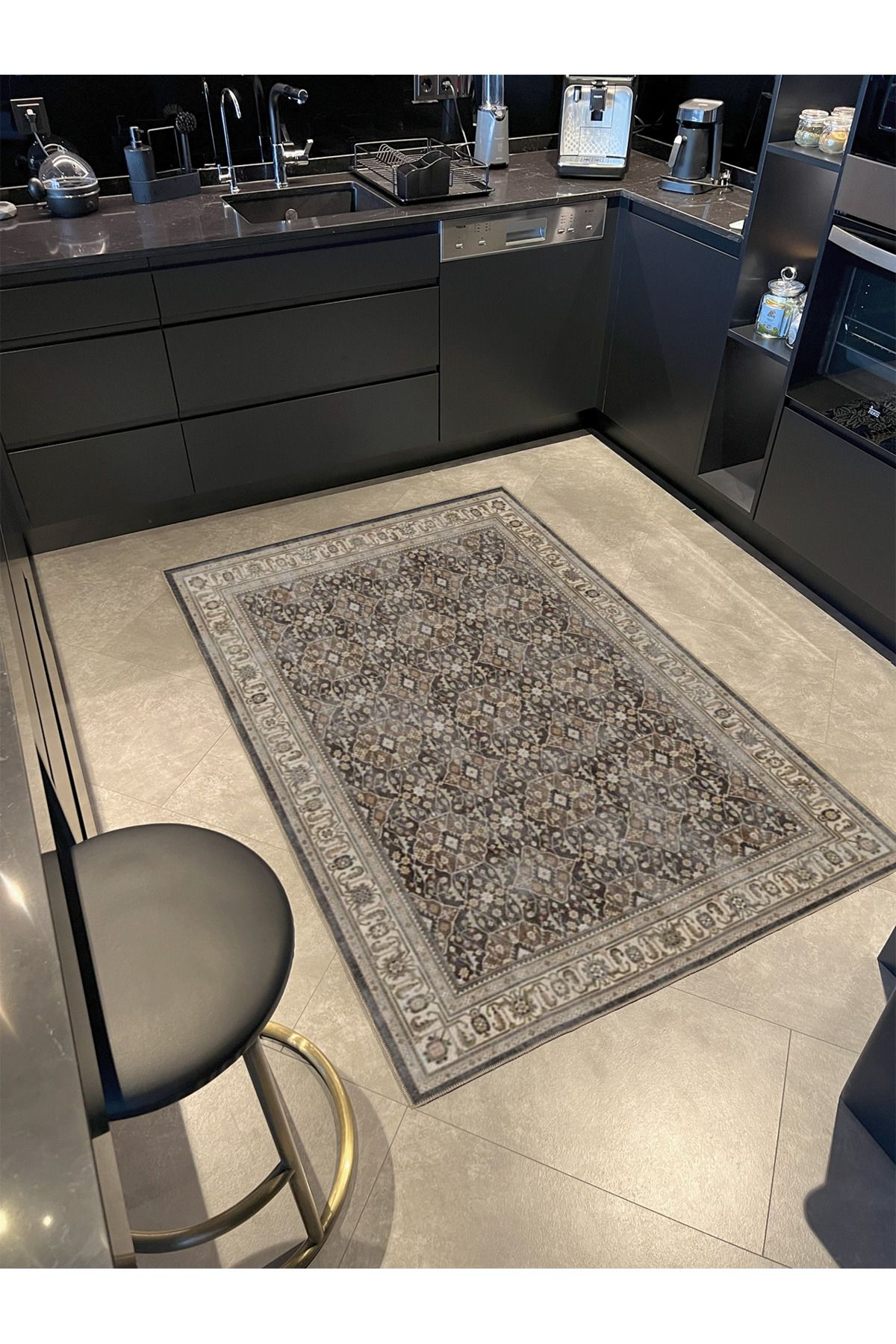 Modern Kahverengi Renkli  Dokuma Taban Halı miravip8108