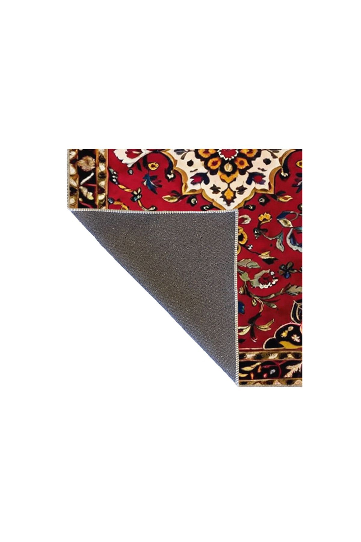 Paris Koleksiyonu Kırmızı Temalı Geleneksel Motif Desenli Vintage Dekoratif Halı 98