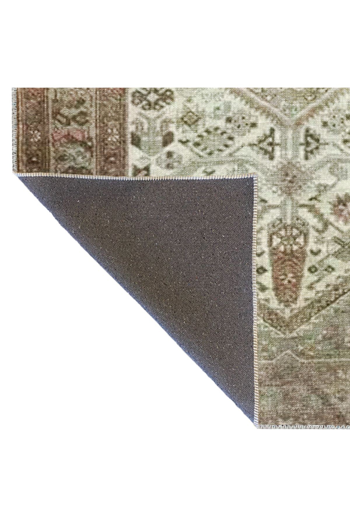 Bej Temalı Geleneksel Motif Etnik Desenli Vintage Dekoratif Halı 3307
