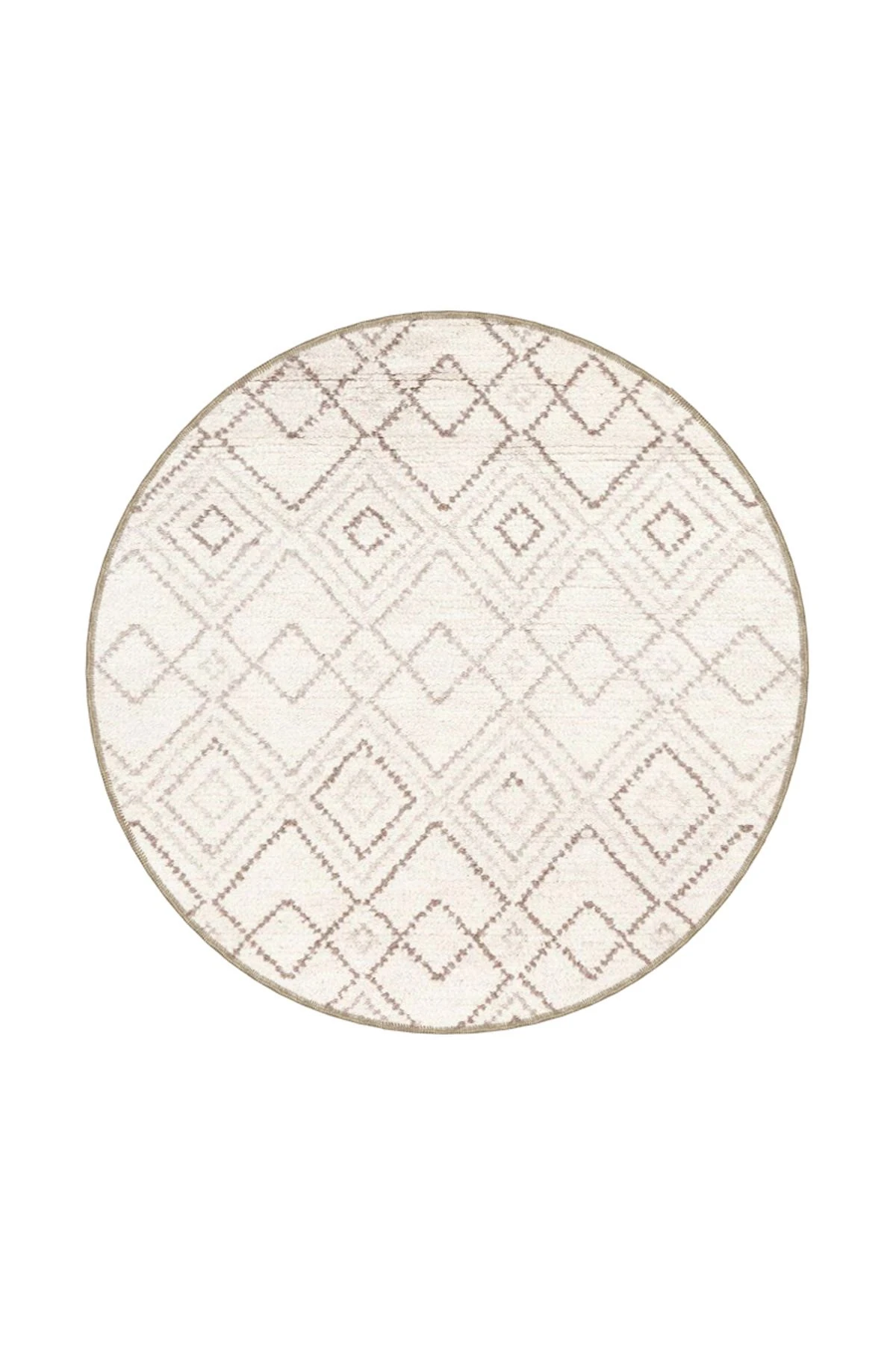 Açık Renkli Çapraz Baklavalı Desenli Dekoratif Halı miravip573