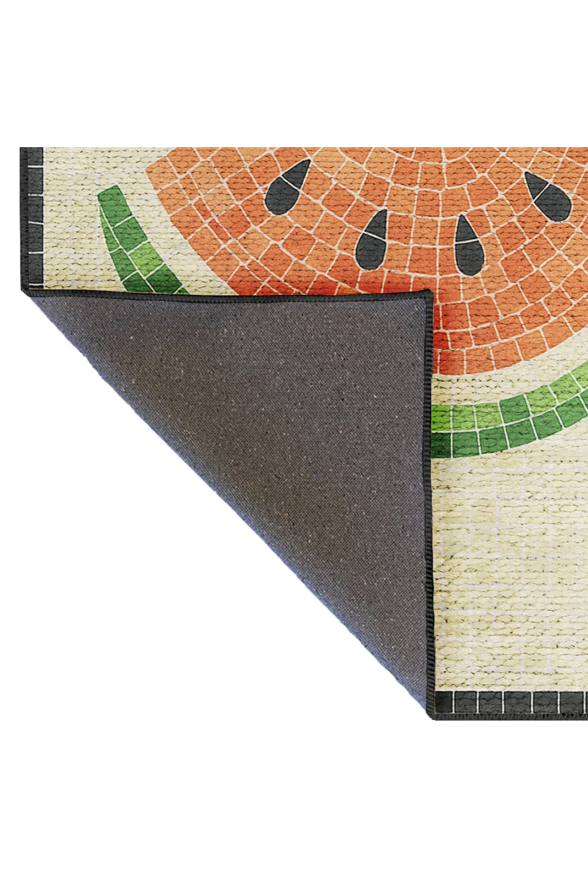 MOSSO Oranges Yazılı Desen Dokuma Taban Vintage Dekoratif Halımosso993