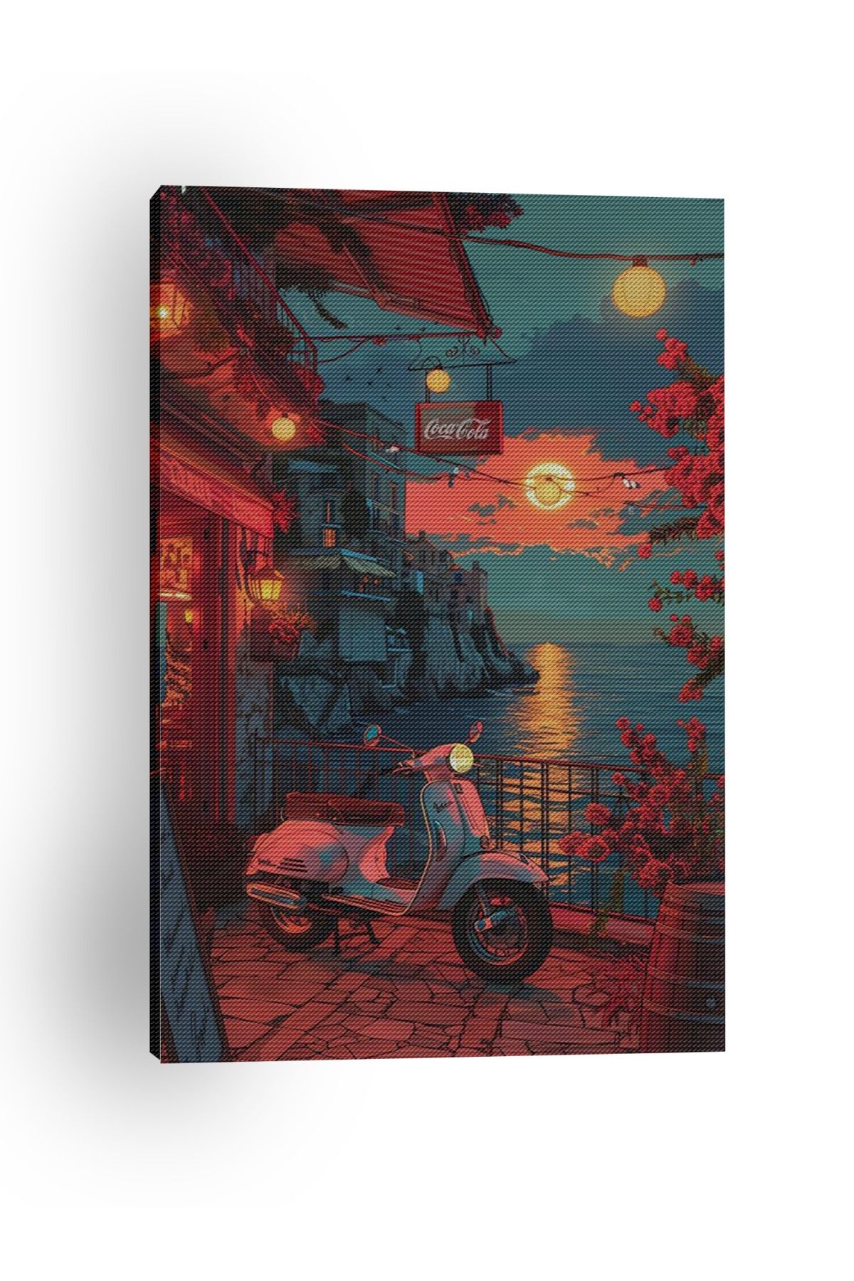 Kanvas Tablo Motor Desenli Temalı Tablo