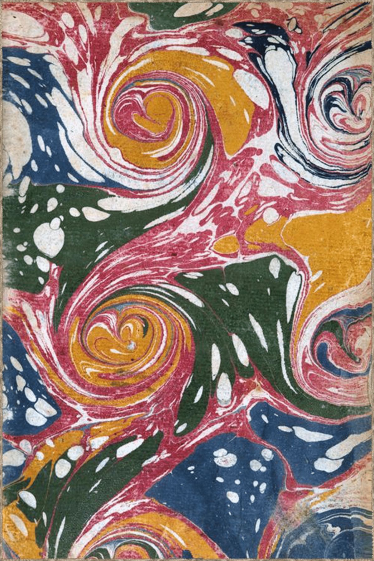 Çok Renkli Spiral Soyut Desenli Kreatif Modern Dekoratif Halı 4733