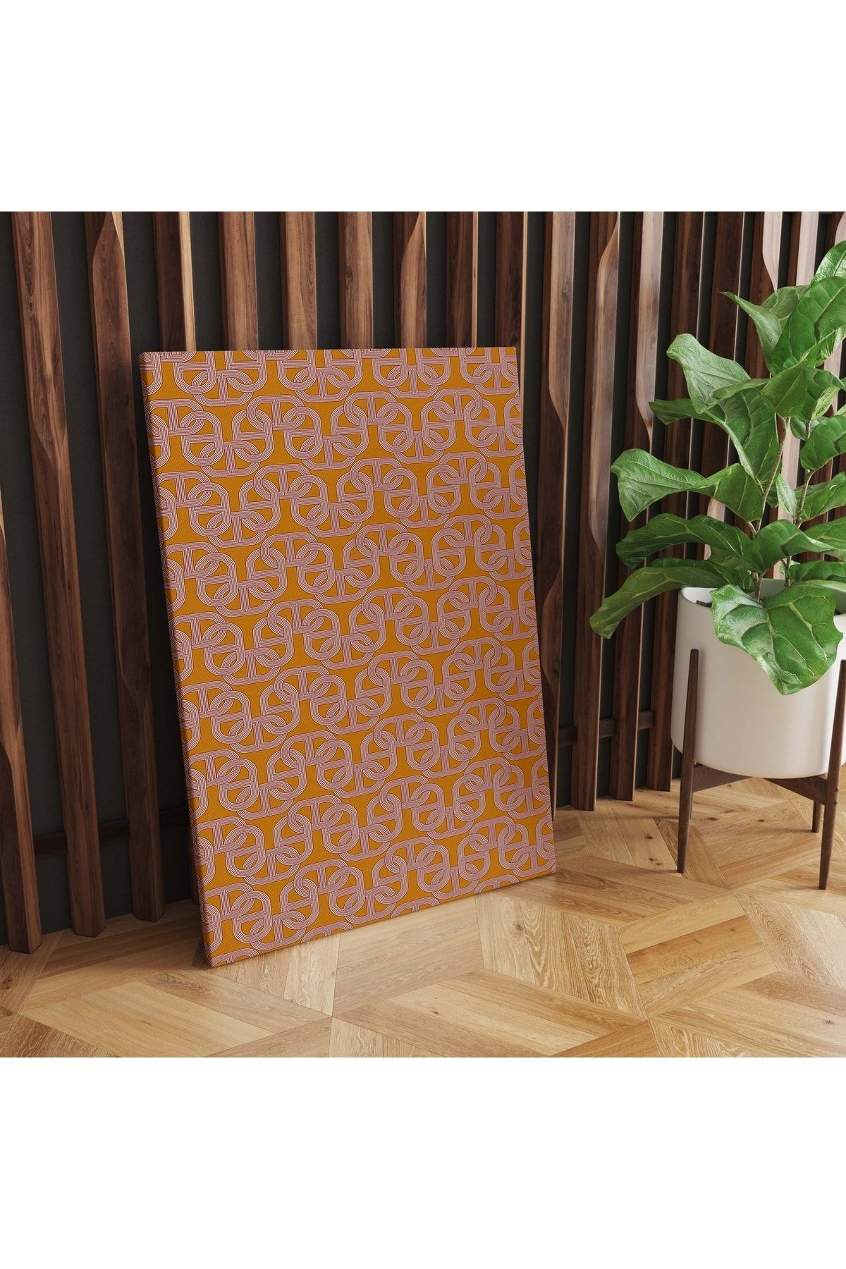 Kanvas Tablo Zincir Temalı Turuncu Bordo 966