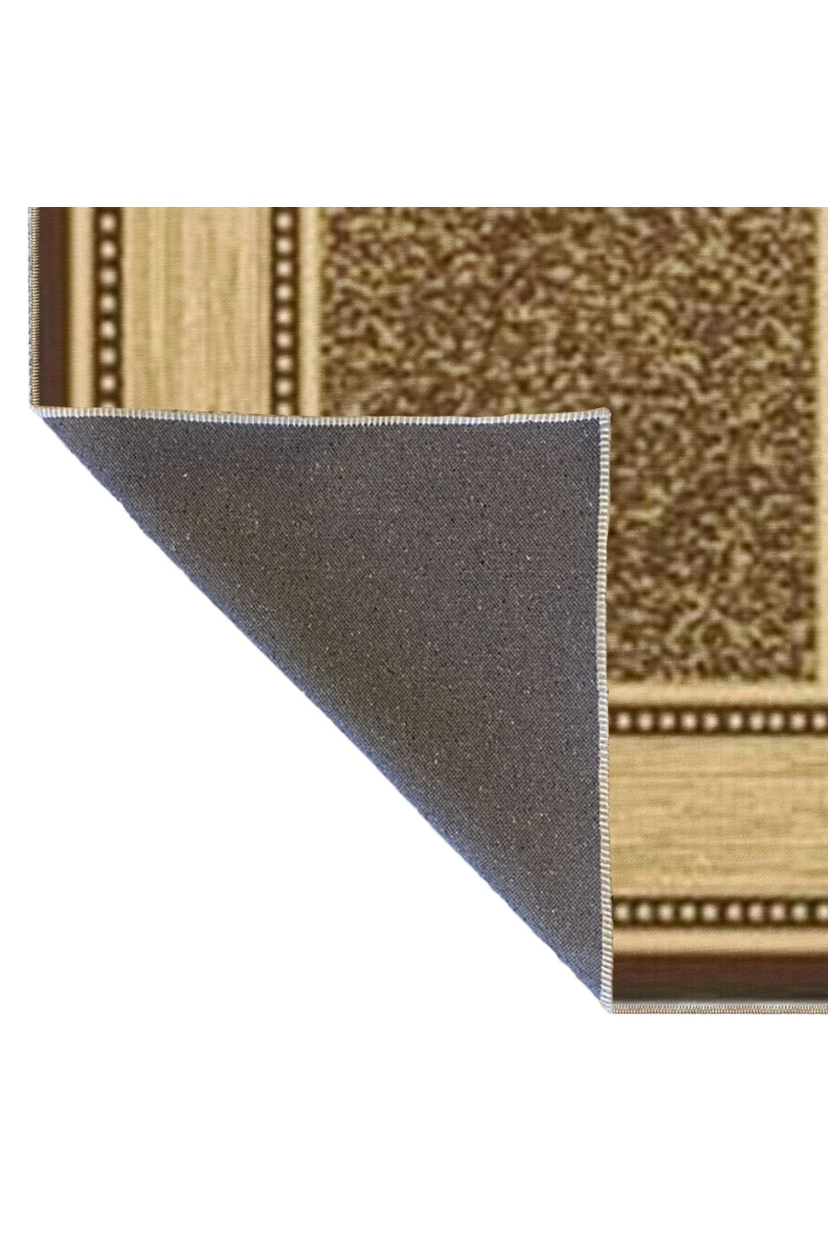 Geometrik Kahverengi Geleneksel Desenli Dokuma Taban Halı miravip1088