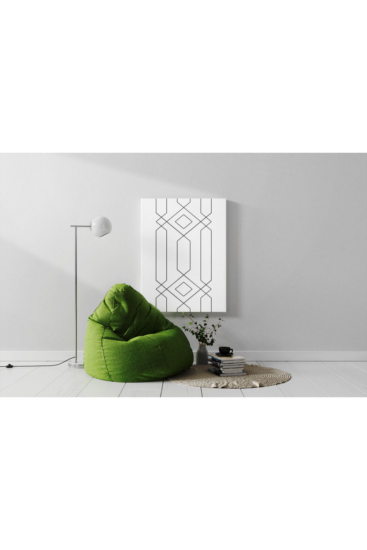 Kanvas Tablo Siyah Çizgili Desenli Temalı Tablo