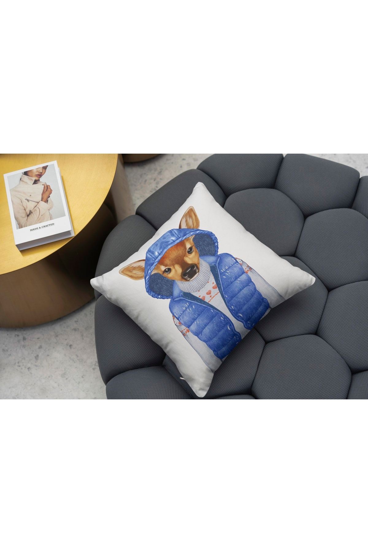Kırlent 155 Mavi Montlu Ceylan Hayvan Temalı Kırlent Kılıfı Pillow10