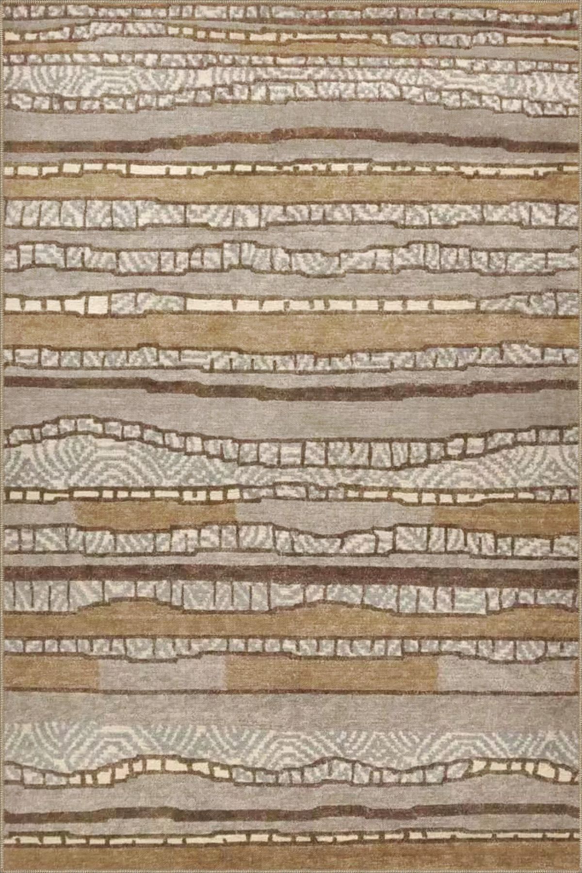 Gri Renkli Yıkanabilir Dokuma Taban Halı miravip1050