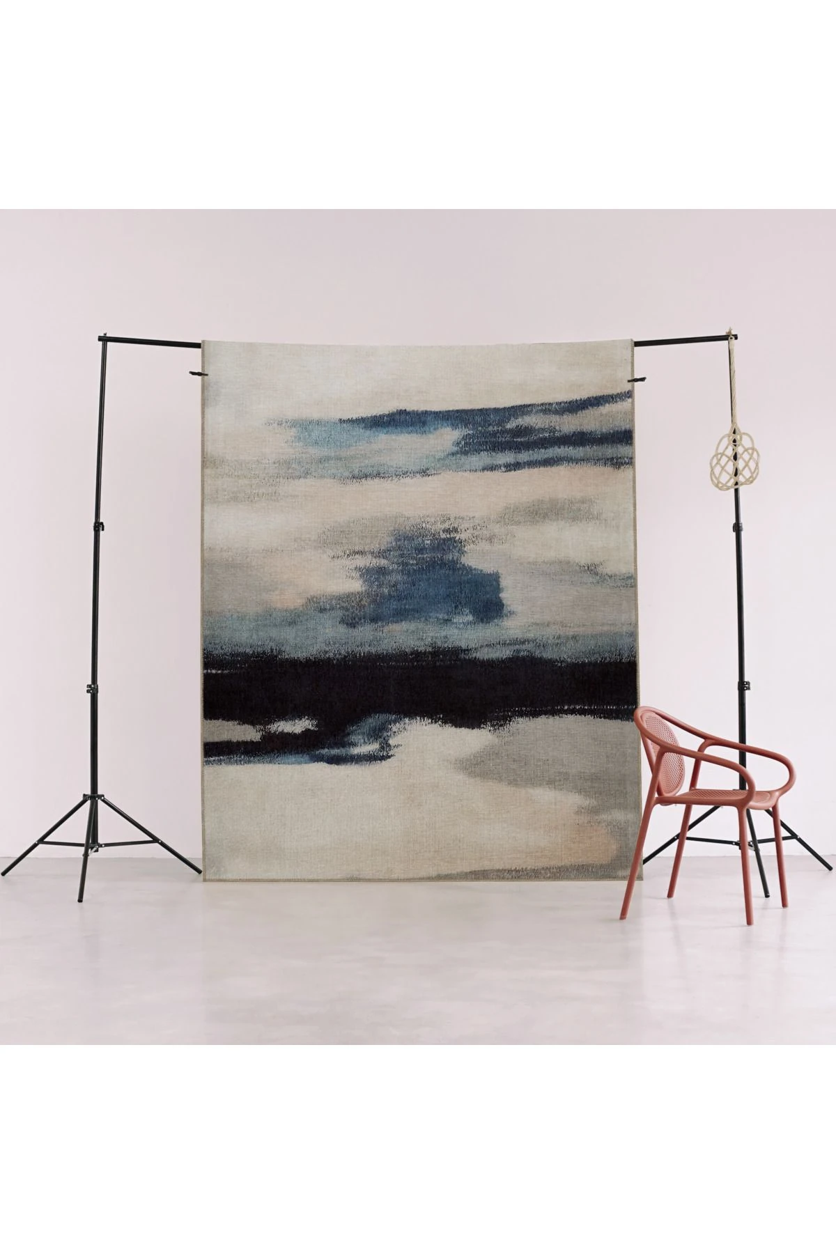 SDNEY Bej Mavi Ton Karma Soyut Desenli Kreatif Modern Dekoratif Halı 2216