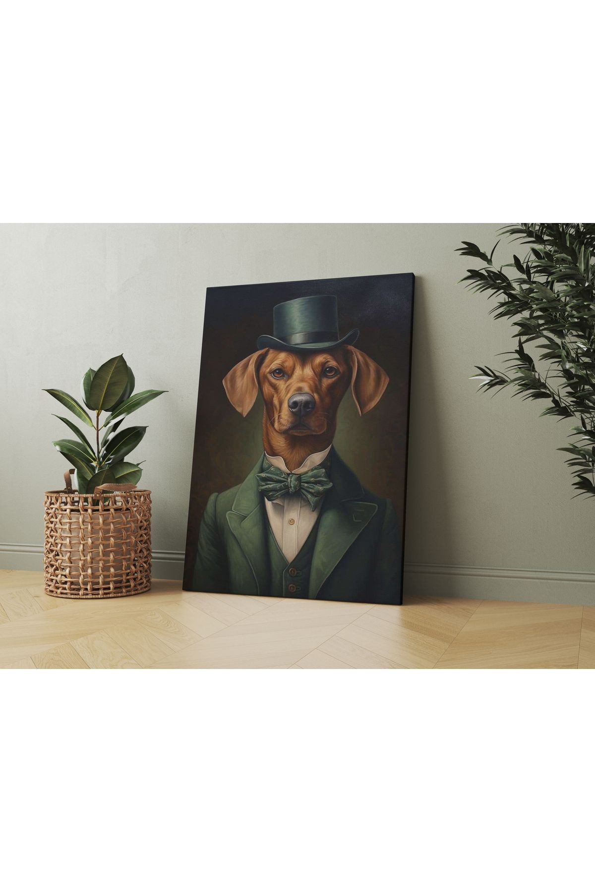 Kanvas Tablo Smokinli Asil Köpek Temalı tablo5004