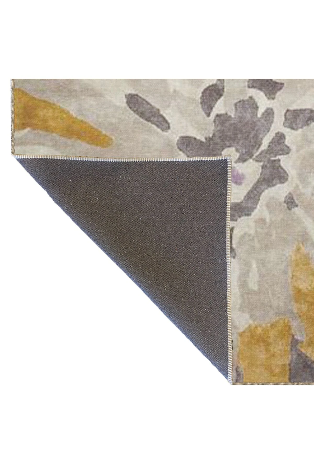 Sarı Krem Pastel Boyalı Geometrik Desenli Dokuma Taban miravip812