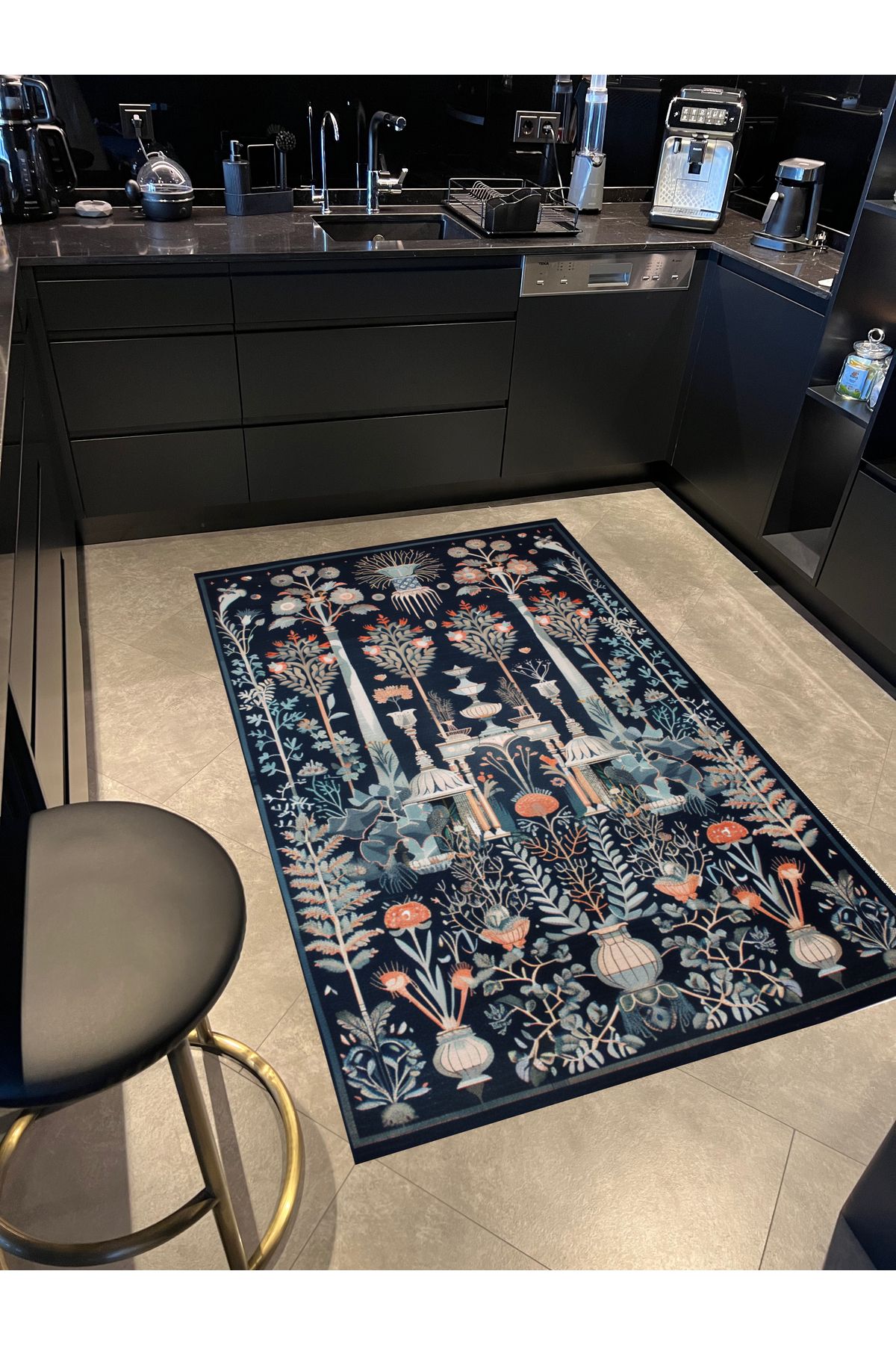 Fiorella Pastel Bahar Çiçekleri Tema  Dokuma Taban  Dekoratif Halı 7009