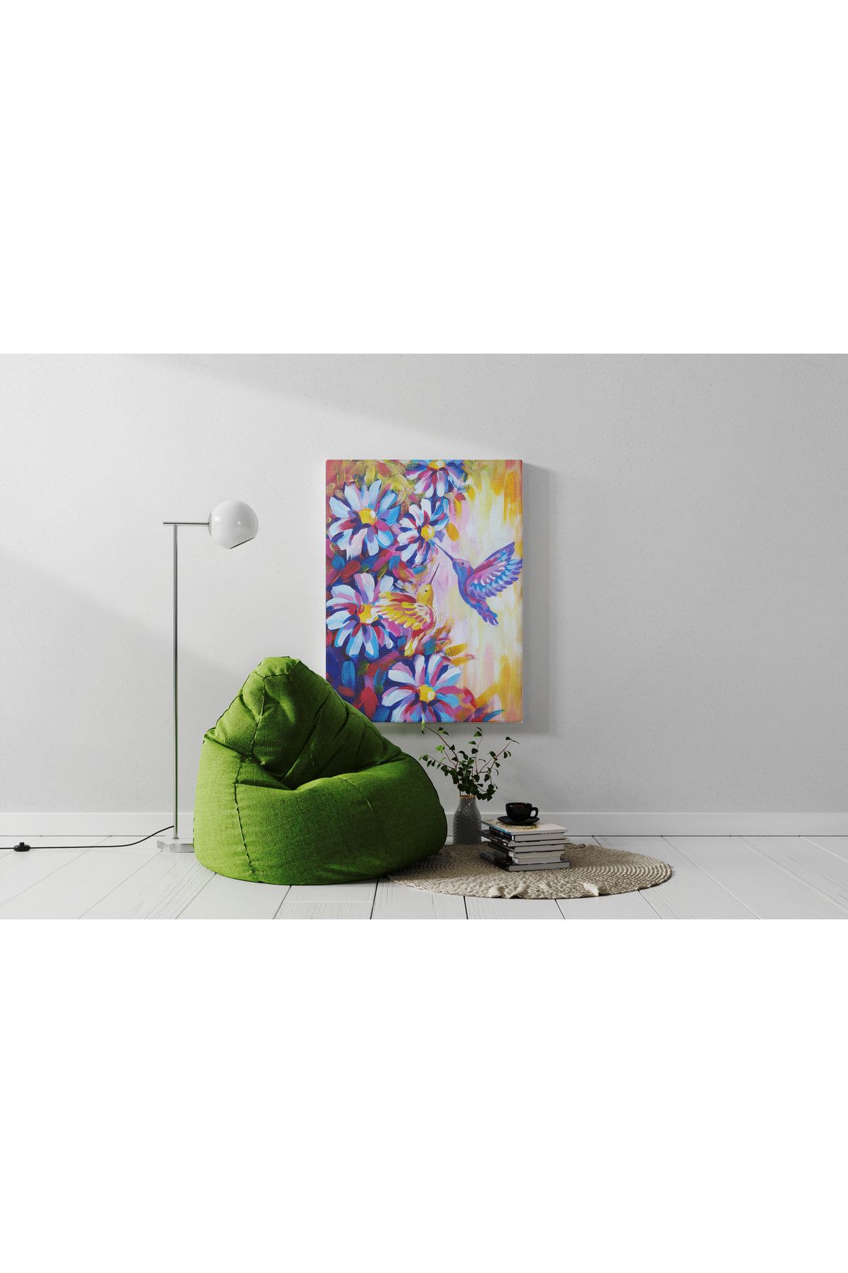 Kanvas Tablo Uçan Kuş Manzaralı Desenli Renkli Temalı Modern Tablo