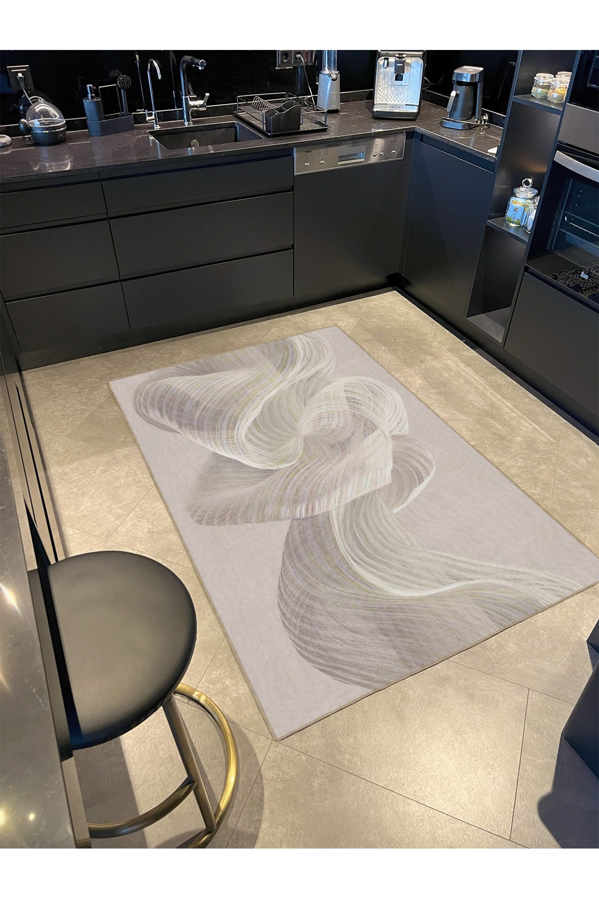 Kreatif Krem Pastelli Desenli Dekoratif Halı ve Yıkanabilir Halı miravip9799