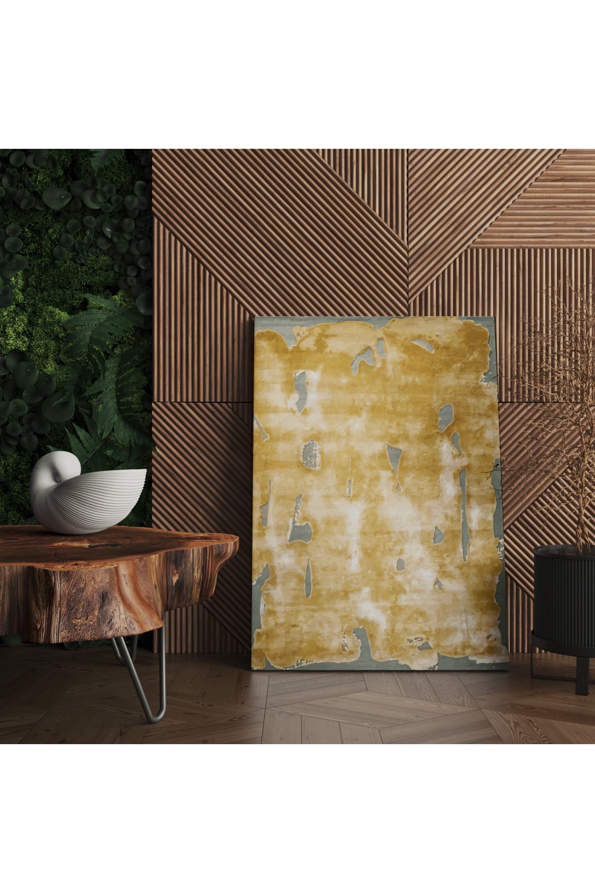 Kanvas Tablo Soyut Hardal Renk