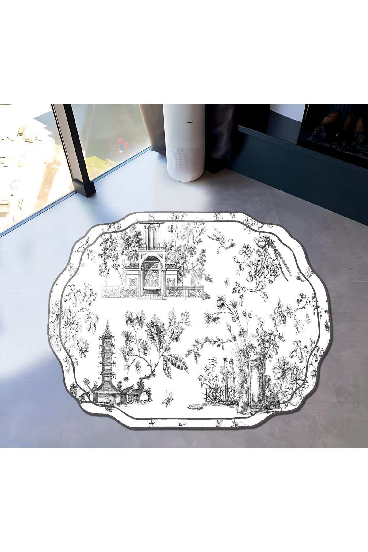 Série Vintage Desenli Dokuma Taban Modern Dekoratif Halı