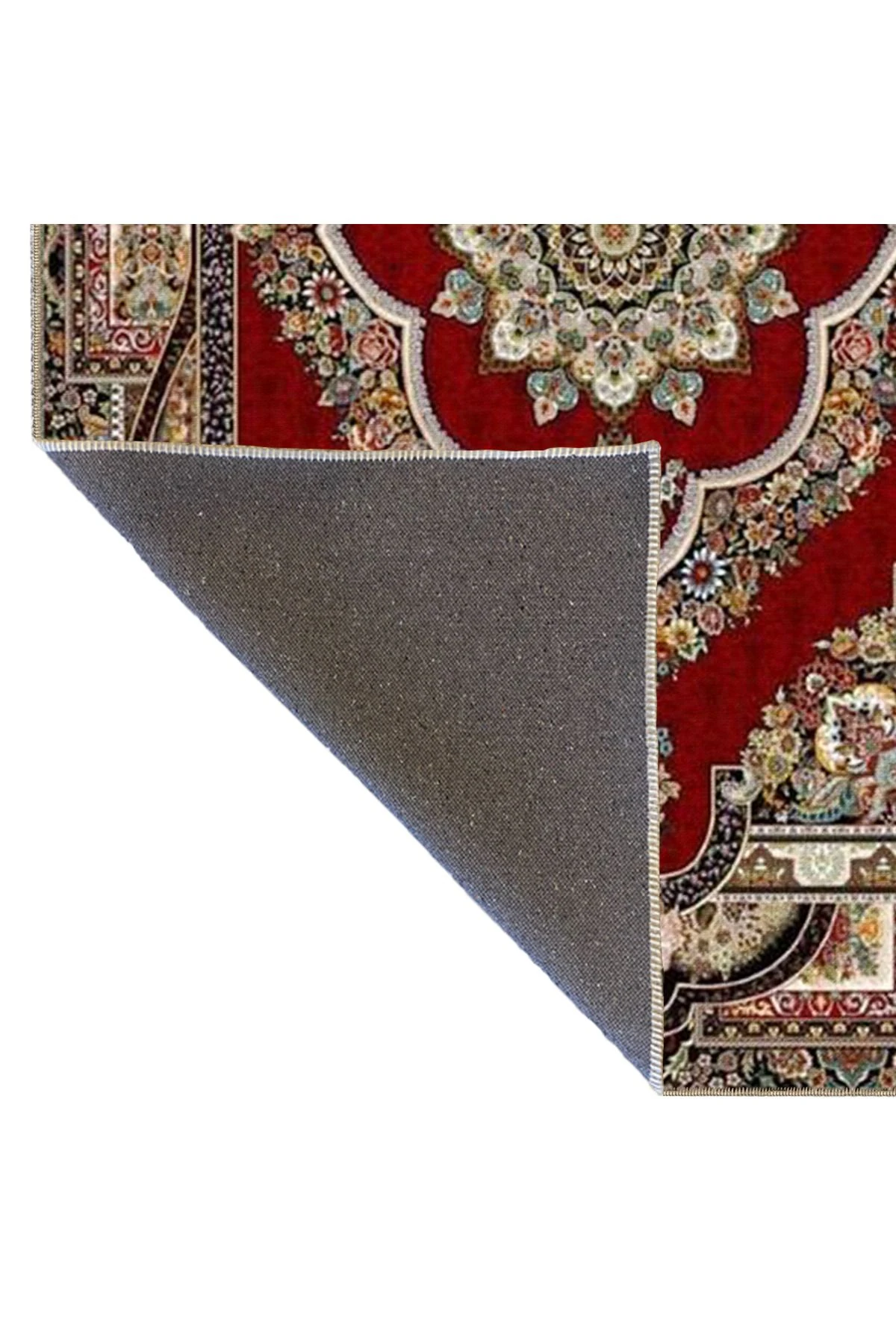 Geometrik Kırmızı Renklede Modern Dokuma Taban ve Dekoratif Halı miravip185