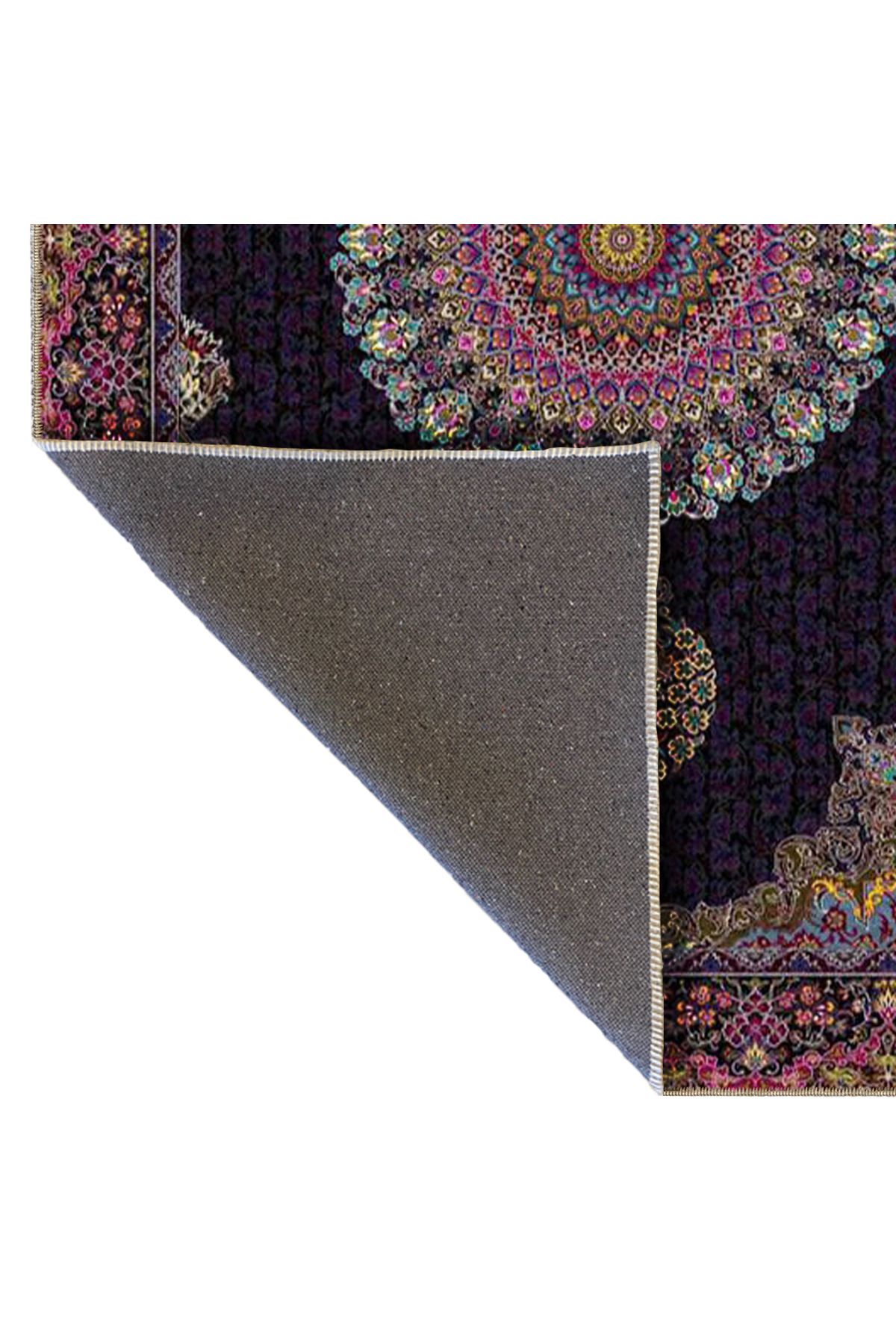 Mor Pembe Temalı Çok Renkli Geleneksel Motif Etnik Desenli Vintage Dekoratif Halı 4898