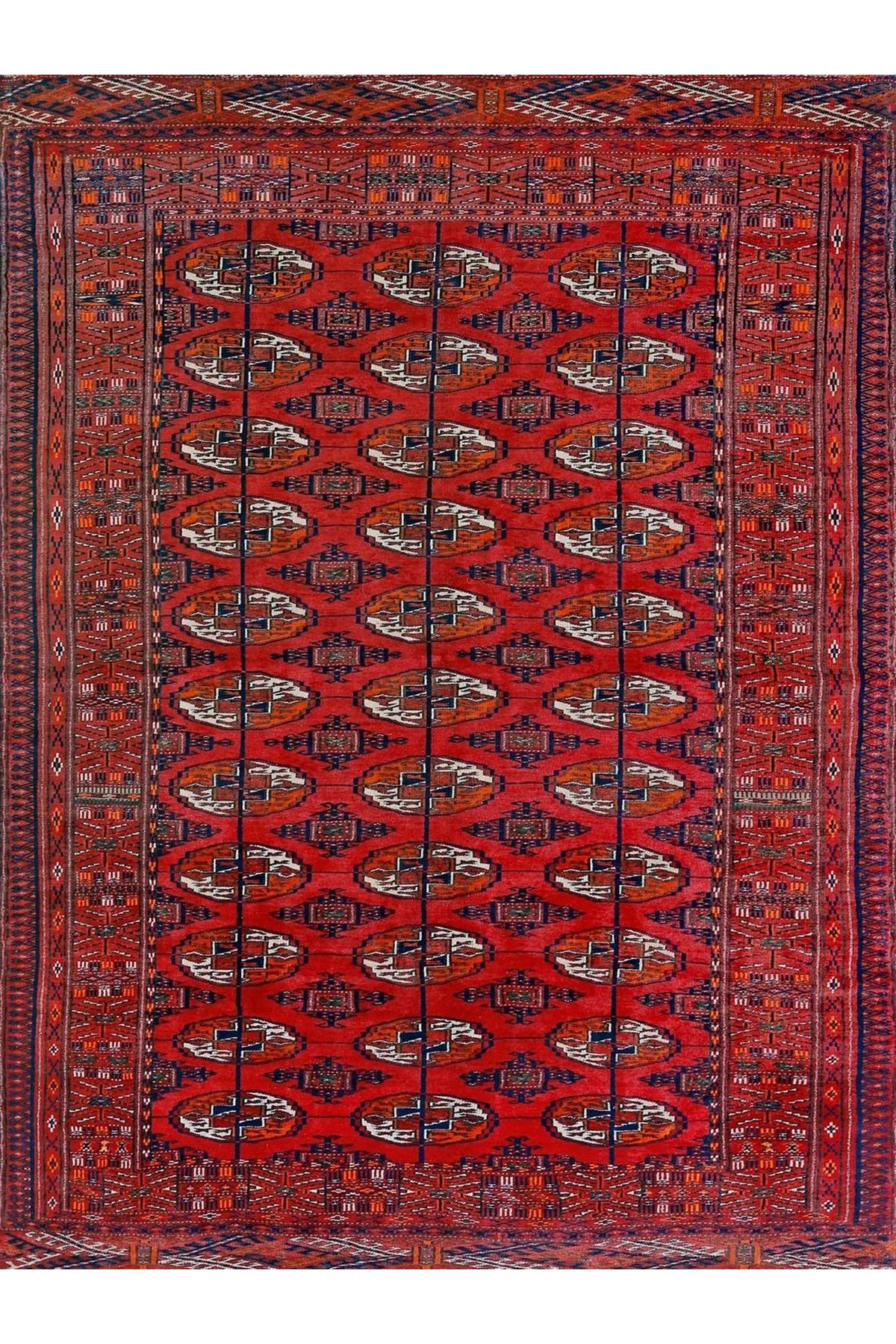 Mete Koleksiyonu Bordo Temalı Etnik Motifli ve Geleneksel Desenli Vintage Dekoratif Halı 50