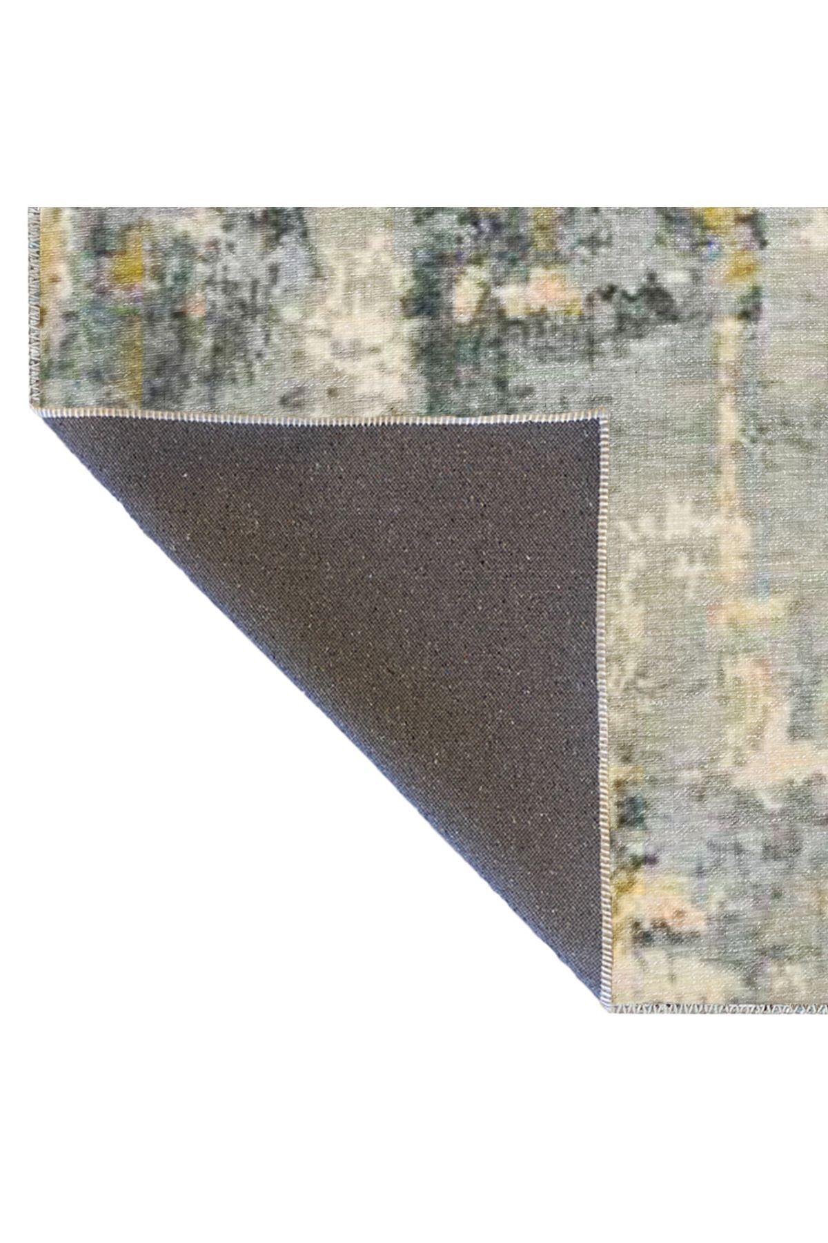 Mavi Sarı Temalı Soyut Abstract Desenli Kreatif Modern Dekoratif Halı 3187