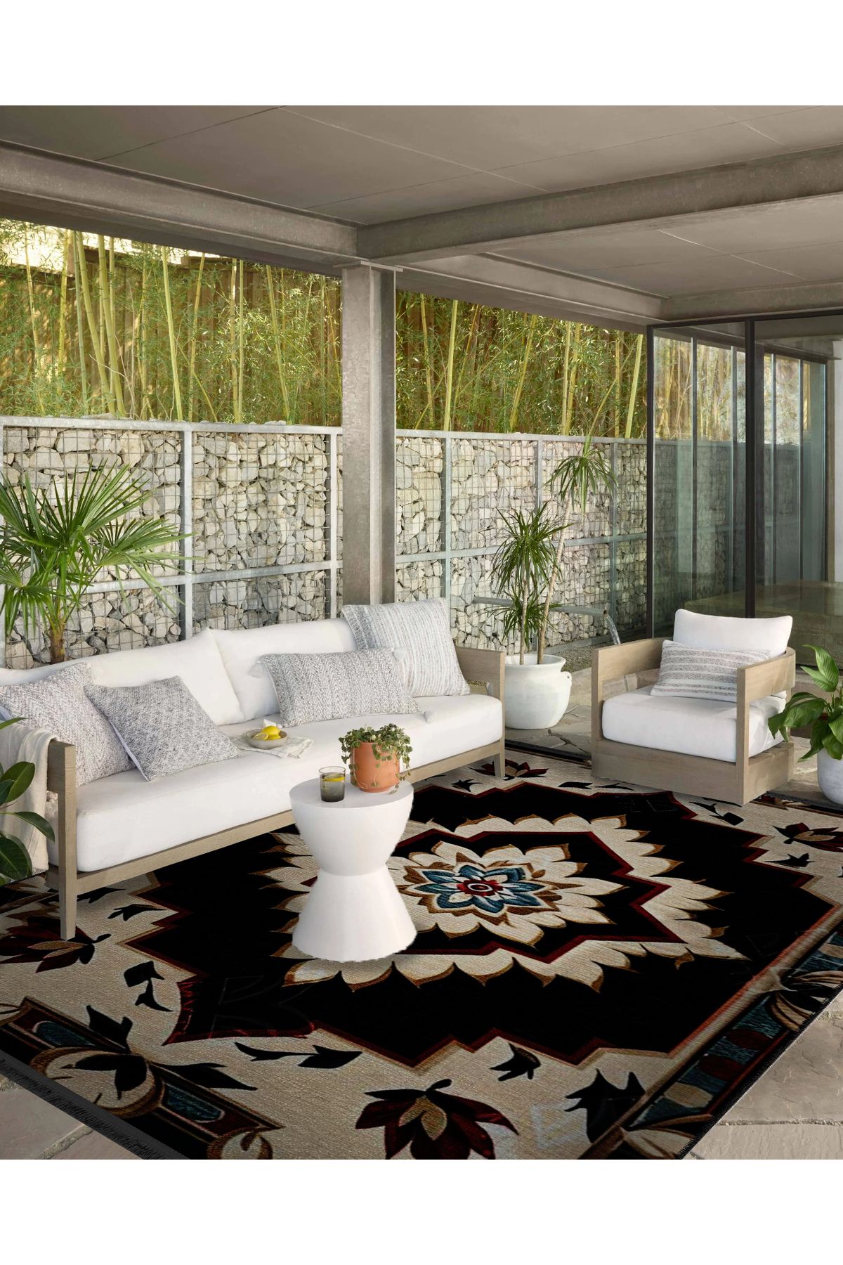 Çok Renkli Antik Tasarım Serisi Bordo ve Bej Detaylı Desenli Vintage Dekoratif Halı antik39