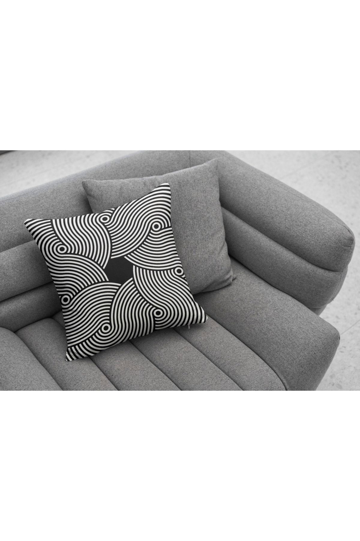 Kırlent 833 Siyah Beyaz Soyut Desen Dekoratif Kırlent Kılıfı Pillow31