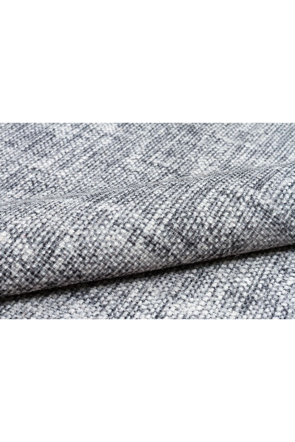 Moroccan 9008 Gri Hasır Görünüm Gri Püsküllü Modern Kilim