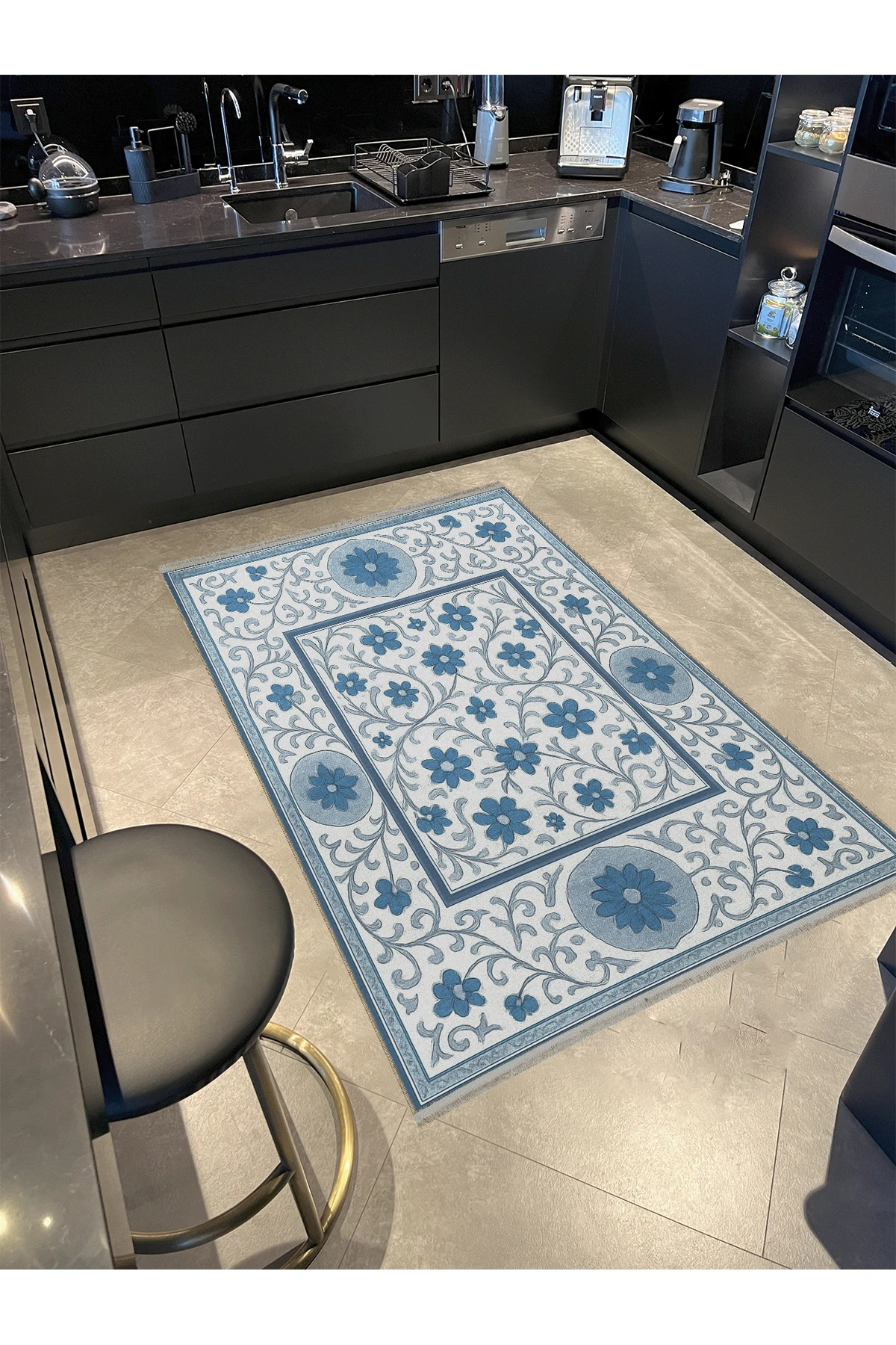 MOSSO Çok Renkli Geleneksel Temalı Desen Dokuma Taban Modern Dekoratif Halı mosso296