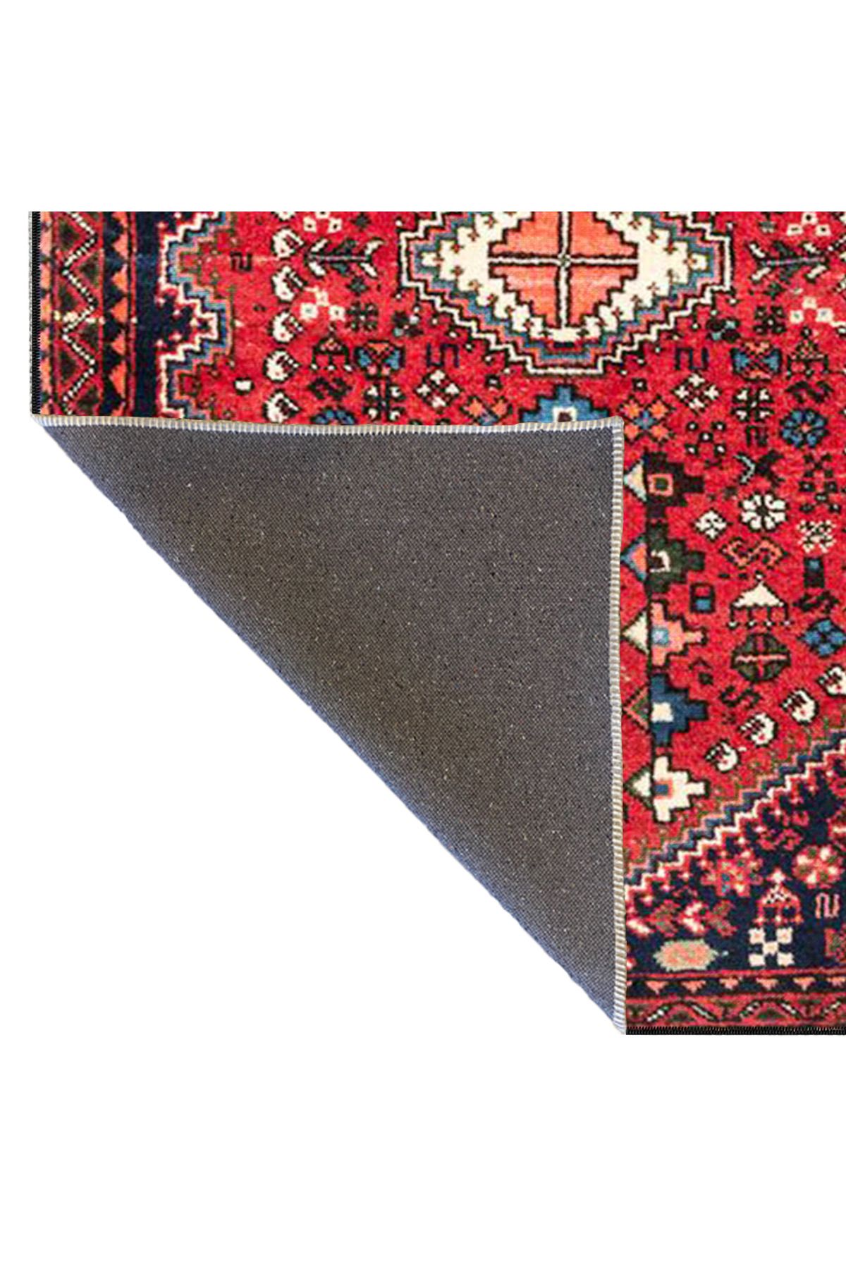 Kırmızı Renkli Baklava Geleneksel Modern Dokuma Taban ve Dekoratif Halı miravip105