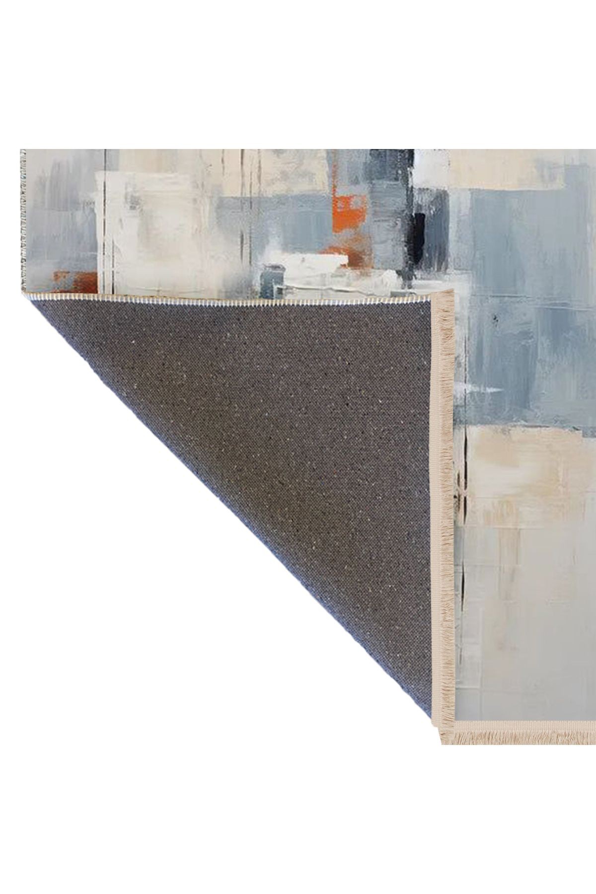 Asena Koleksiyonu Açık Tonlarda Soyut Abstract Desenli Kreatif Modern Dekoratif Halı 47