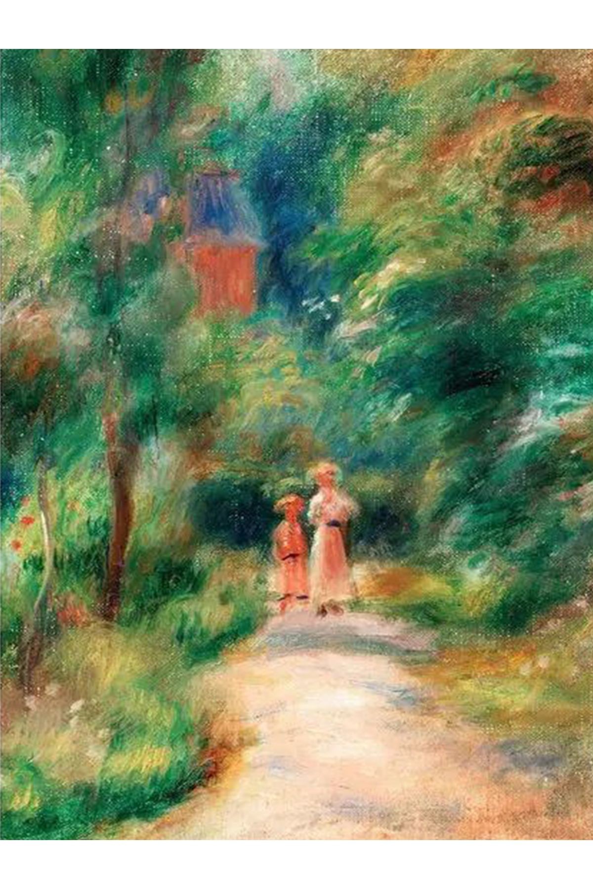 Yılmaz Koleksiyonu Pastel Tonlarda Ağaçlar ve Çocuk Figürleri Desenli Modern Dekoratif Halı 43