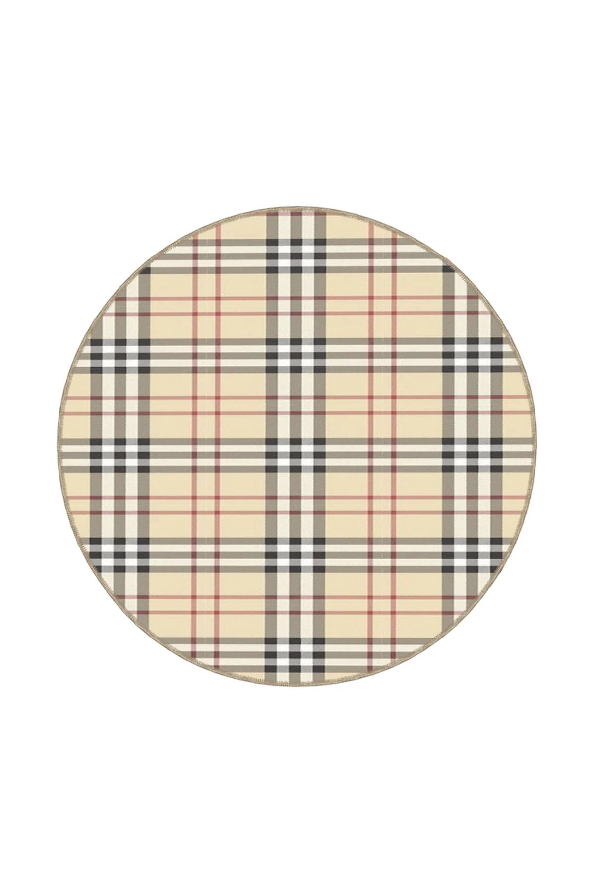 Krem Şerit Çizgili Motifli Geometrik Dokuma Taban ve Dekoratif Yıkanabilir Halı miravip8510