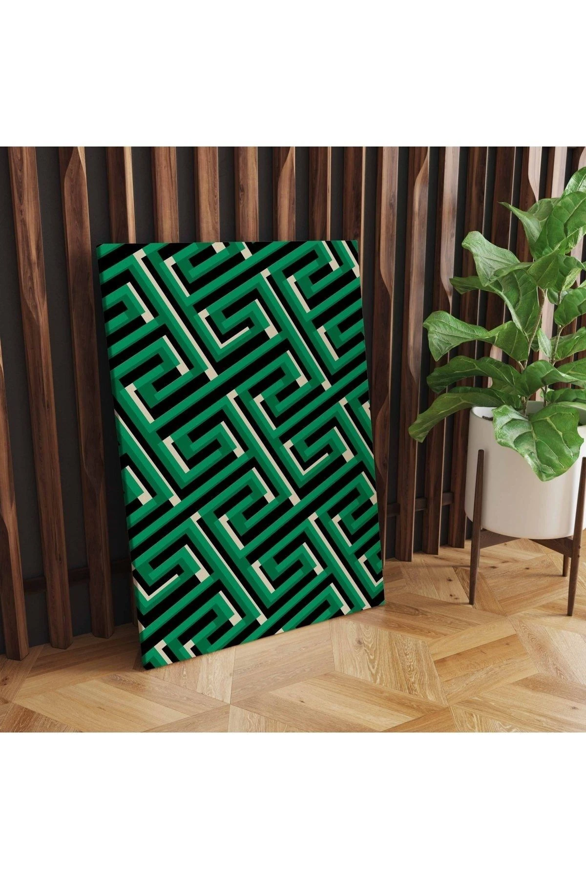 Kanvas Tablo Key 2001 Anahtar Ve Gölge Desen Yeşil Siyah Tasarım