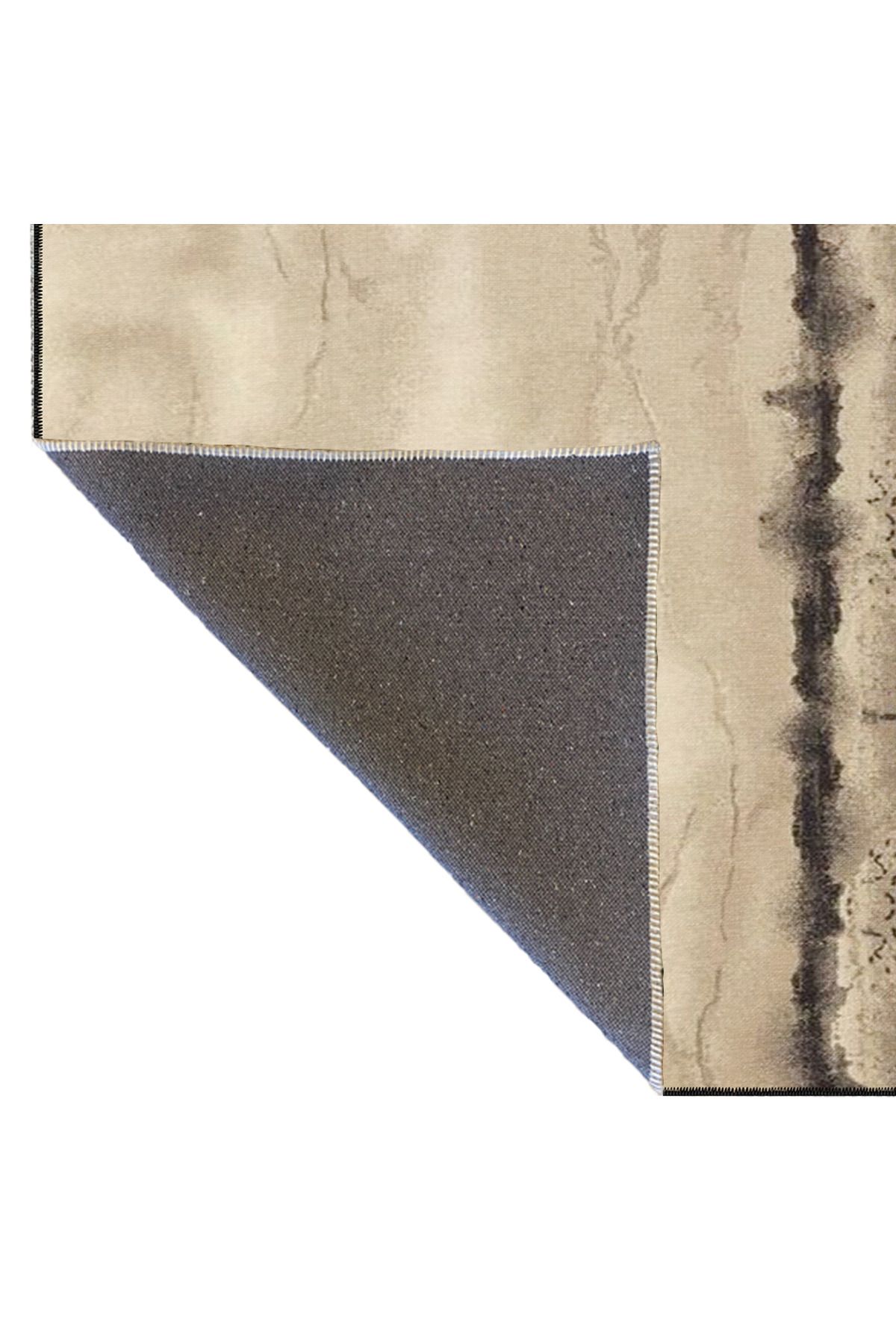 Krem Renkli Desenli Modern Desenli Dokuma Taban ve Dekoratif Yıkanabilir Halı miravip8597